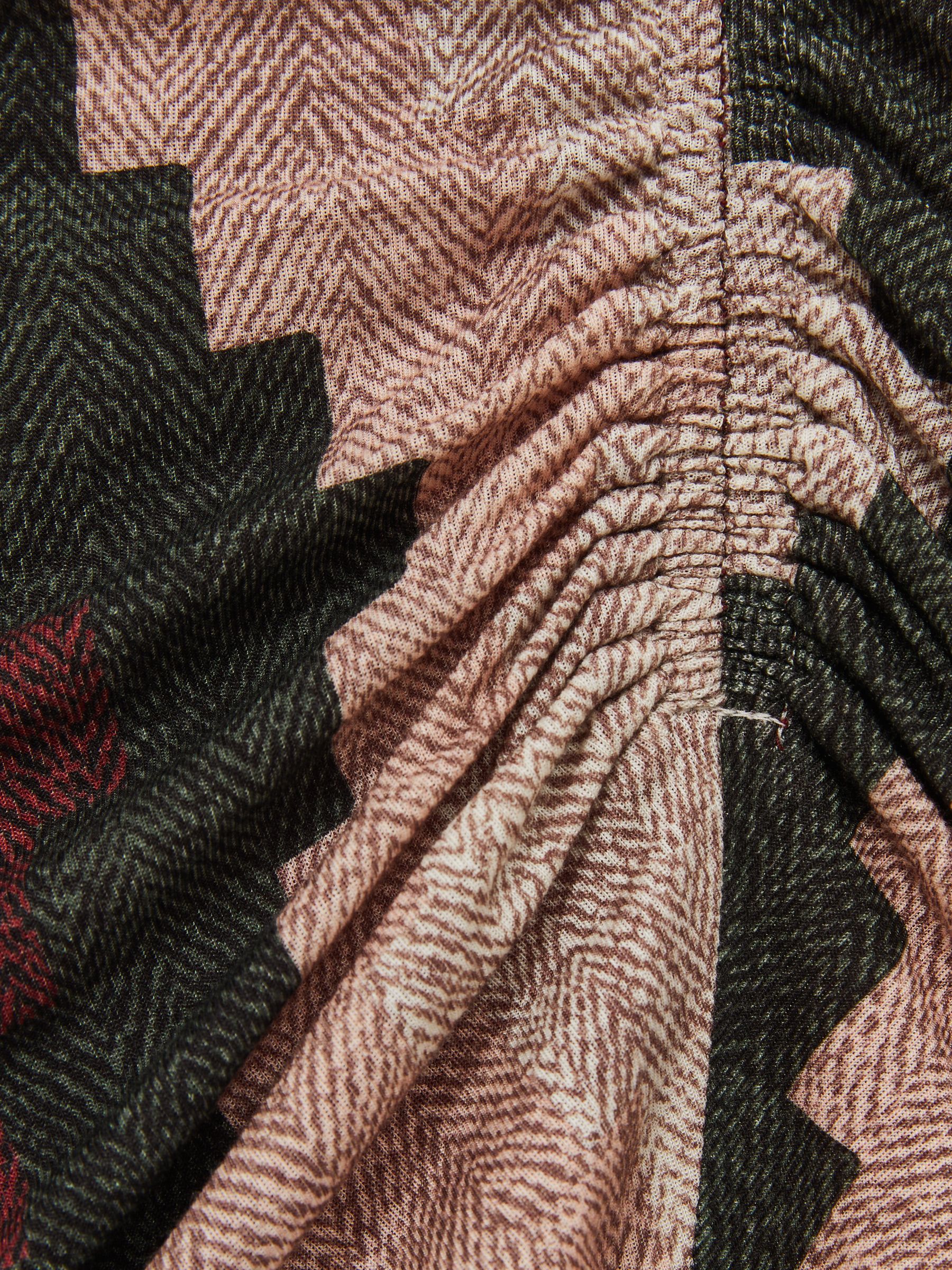 Printed Ruched Top With Wool in Burgundy - image 5