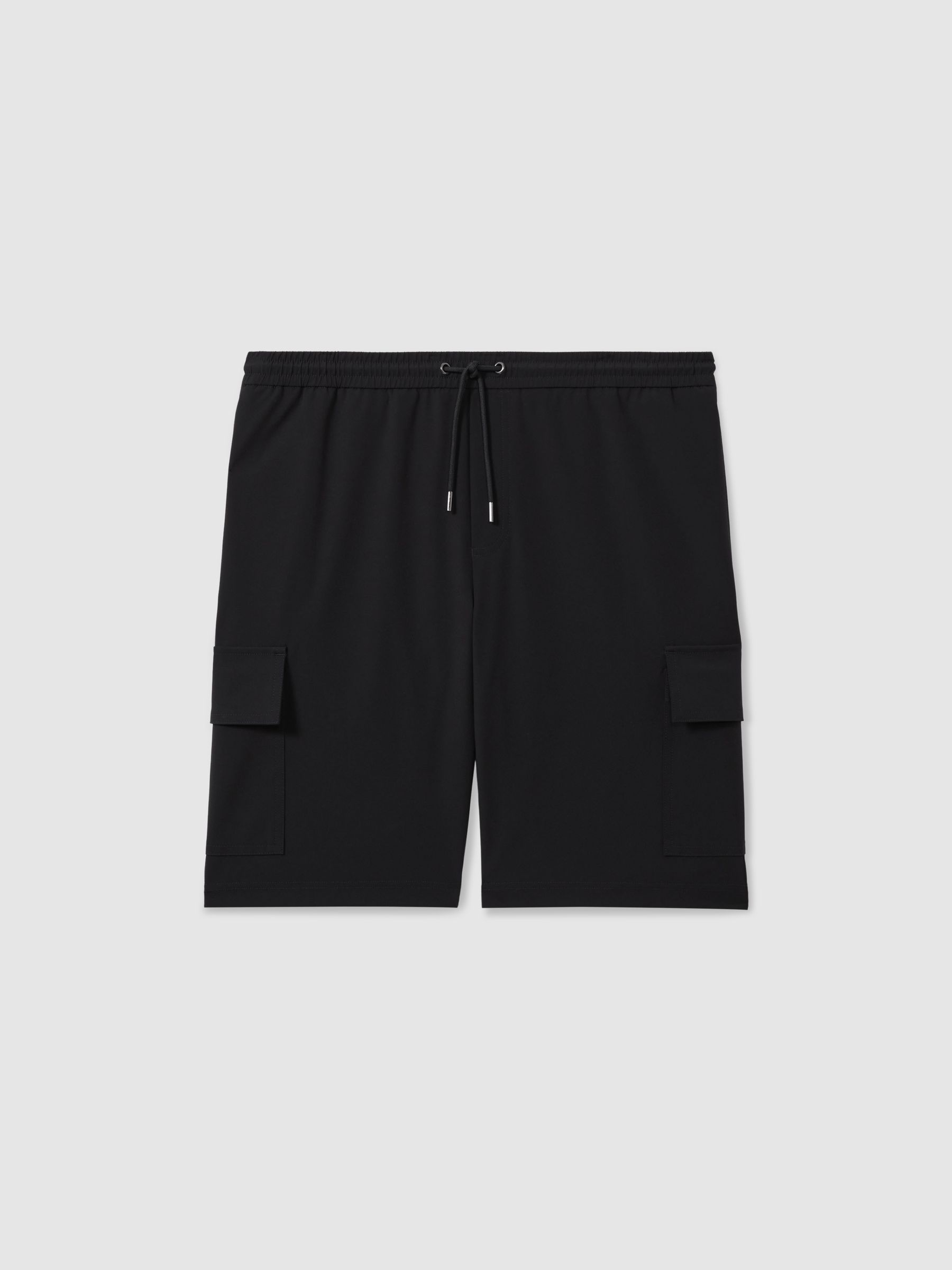 Drawstring Technical Cargo Shorts in Navy - Image 2 of 7