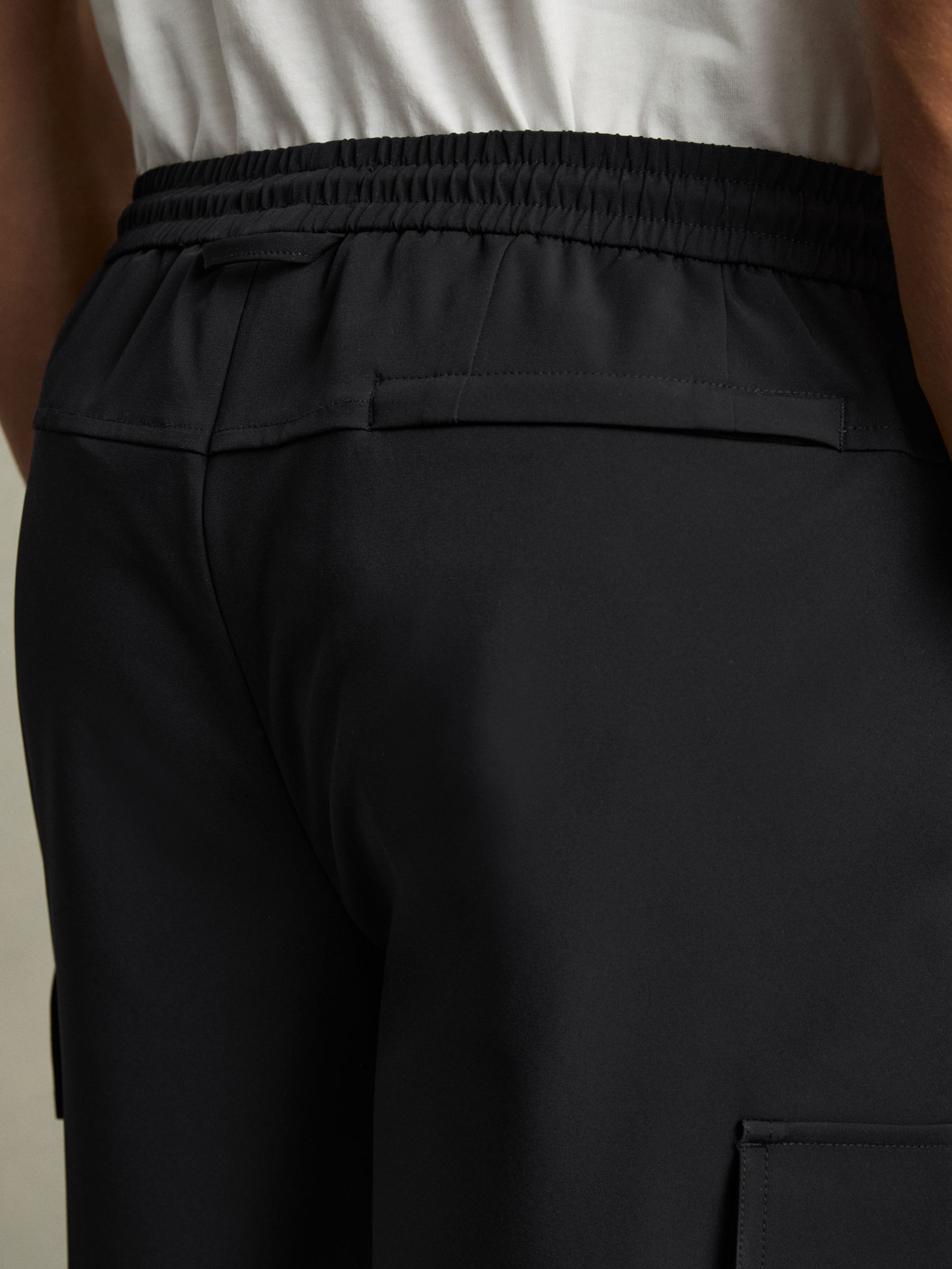 Drawstring Technical Cargo Shorts in Navy - Image 6 of 7