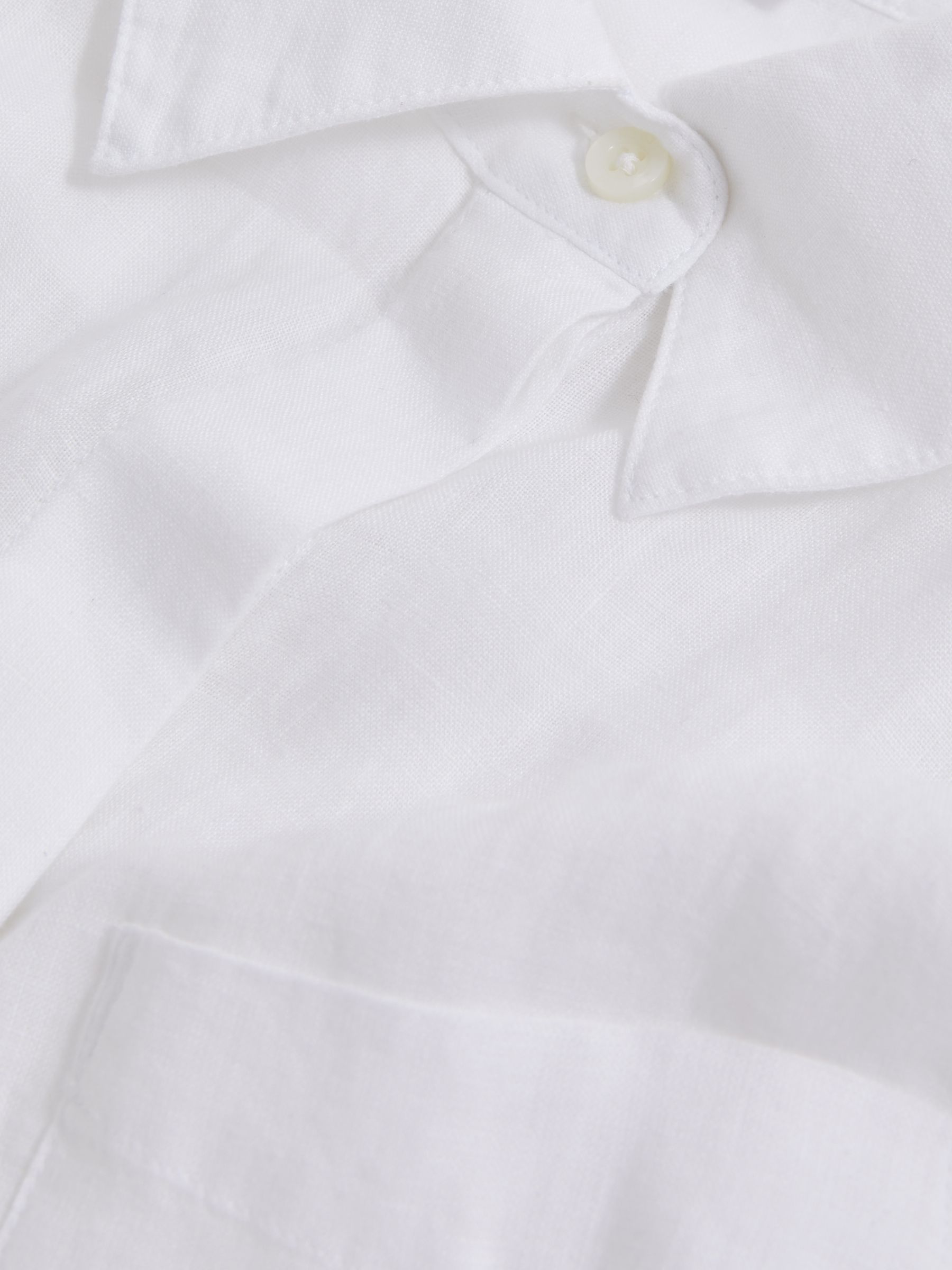 Linen Button-Through Shirt in White - Image 6 of 6