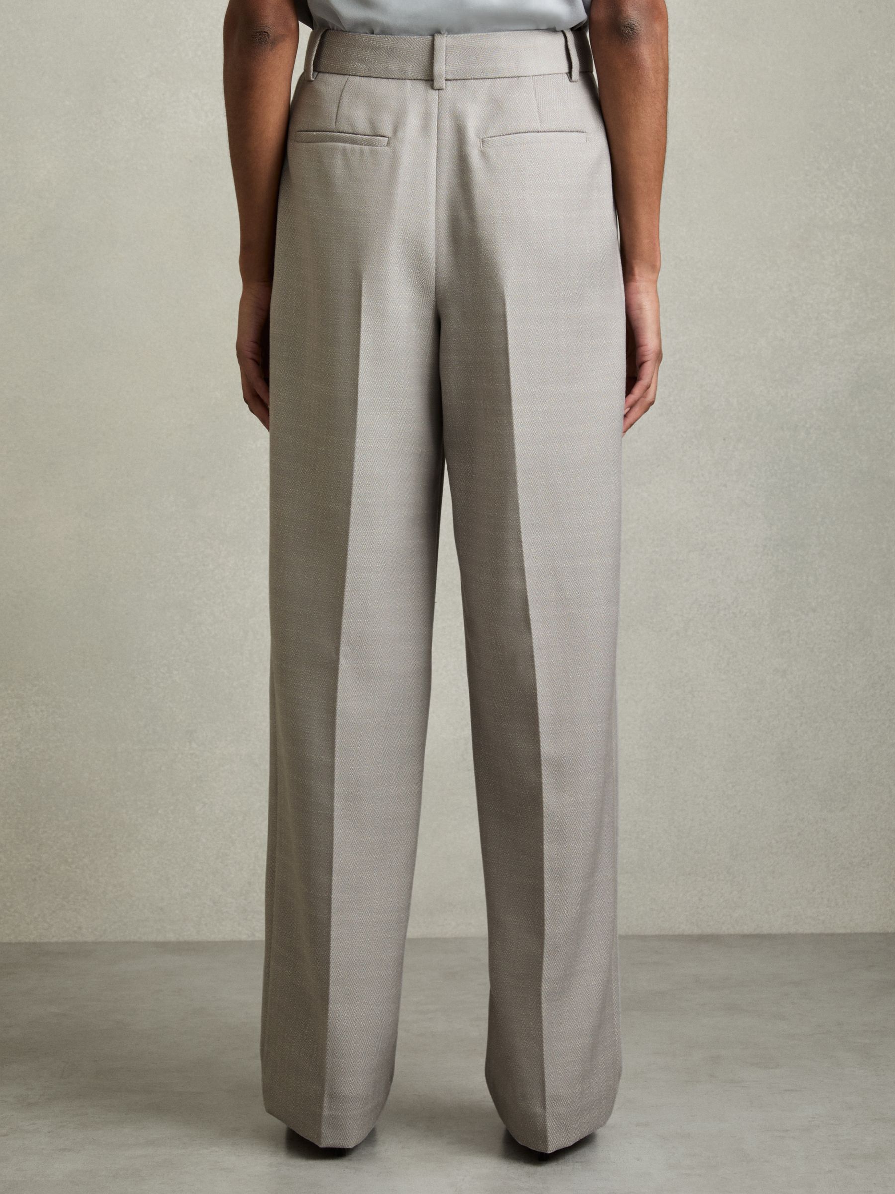 Petite Wool-Blend Wide-Leg Suit Trousers in Grey - Image 5 of 7