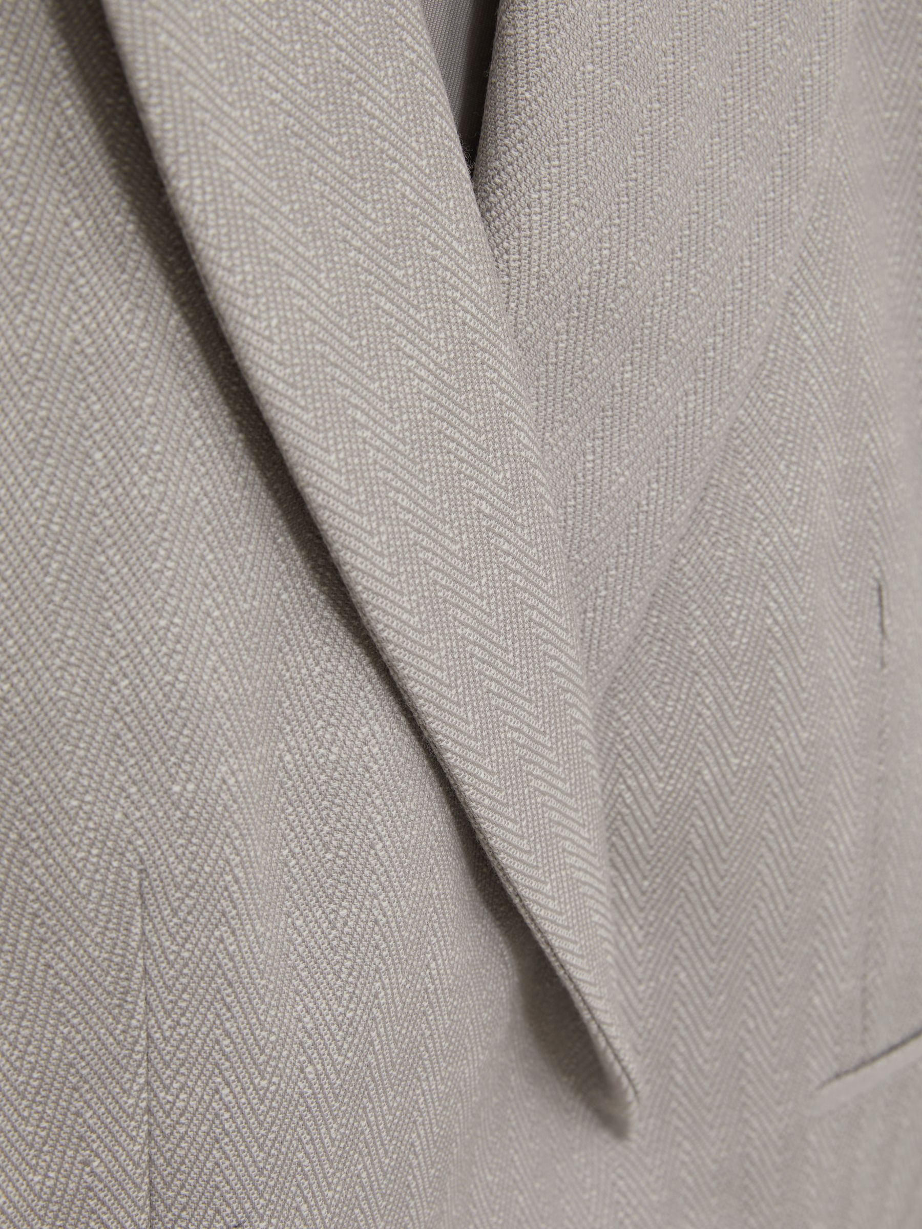 Double-Breasted Cropped Wool-Blend Blazer in Grey - Image 7 of 7