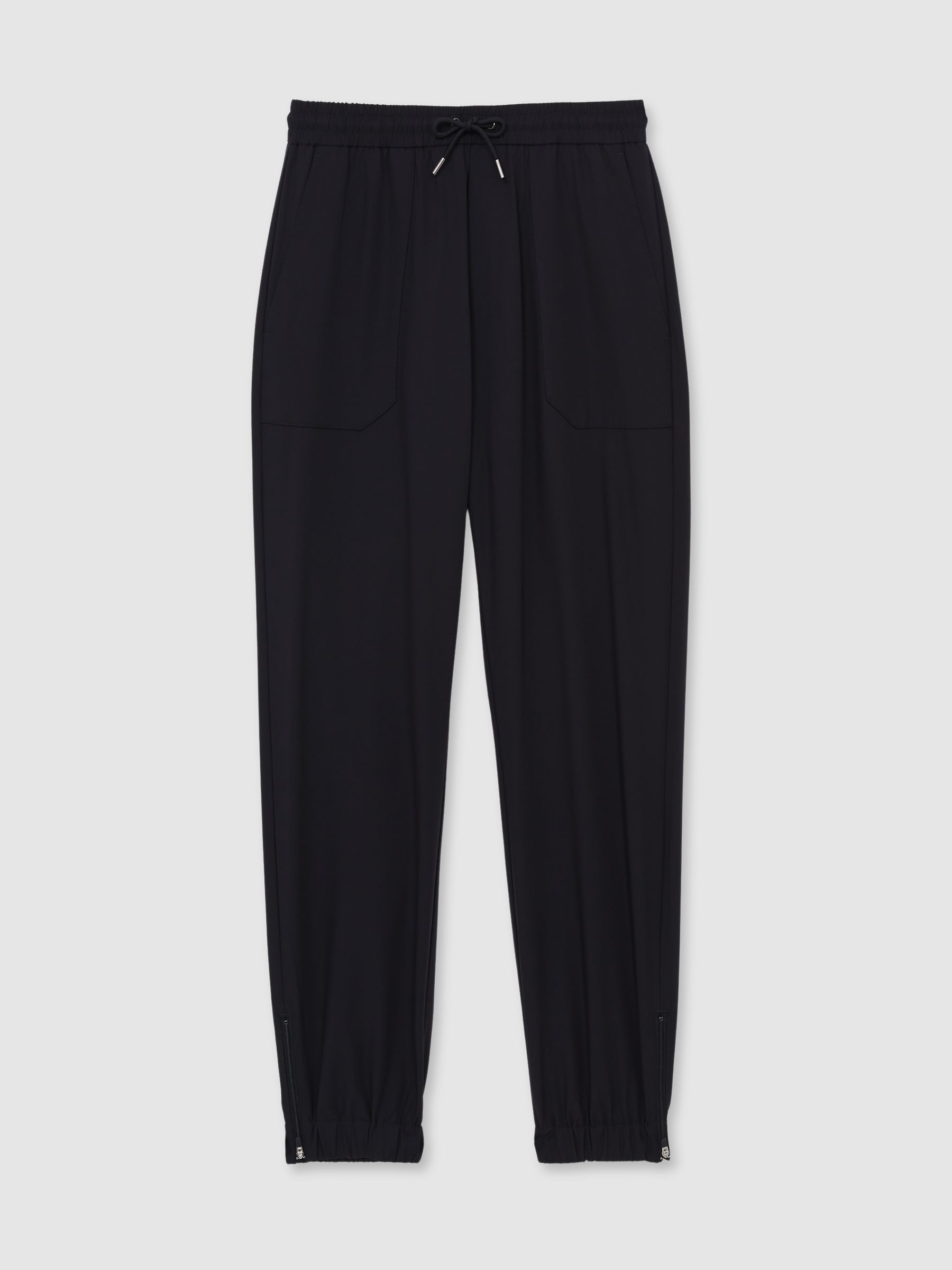 Drawstring Technical Cuffed Trousers in Navy - Image 2 of 7