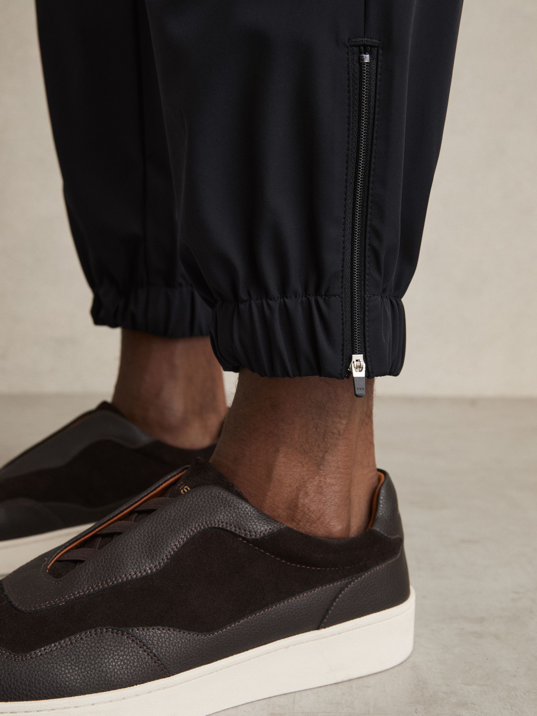 Drawstring Technical Cuffed Trousers in Navy - Image 5 of 7