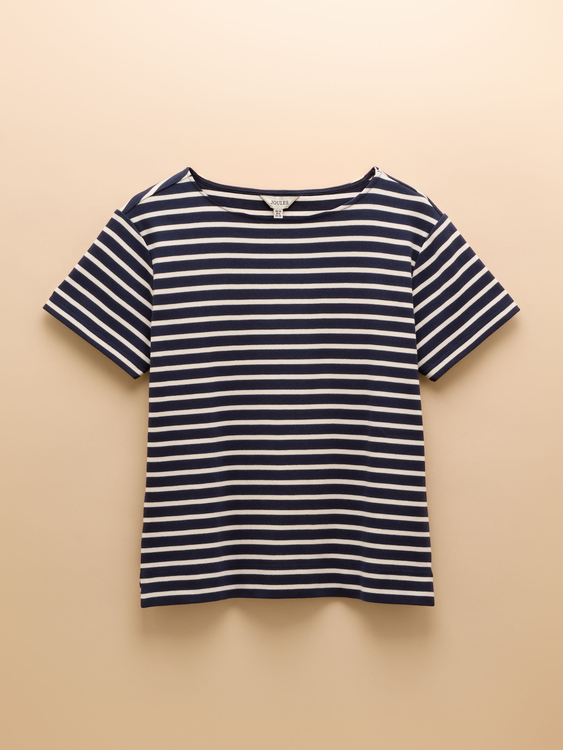 Harbour Navy/White Short Sleeve Boat Neck Breton Top - Image 7 of 7
