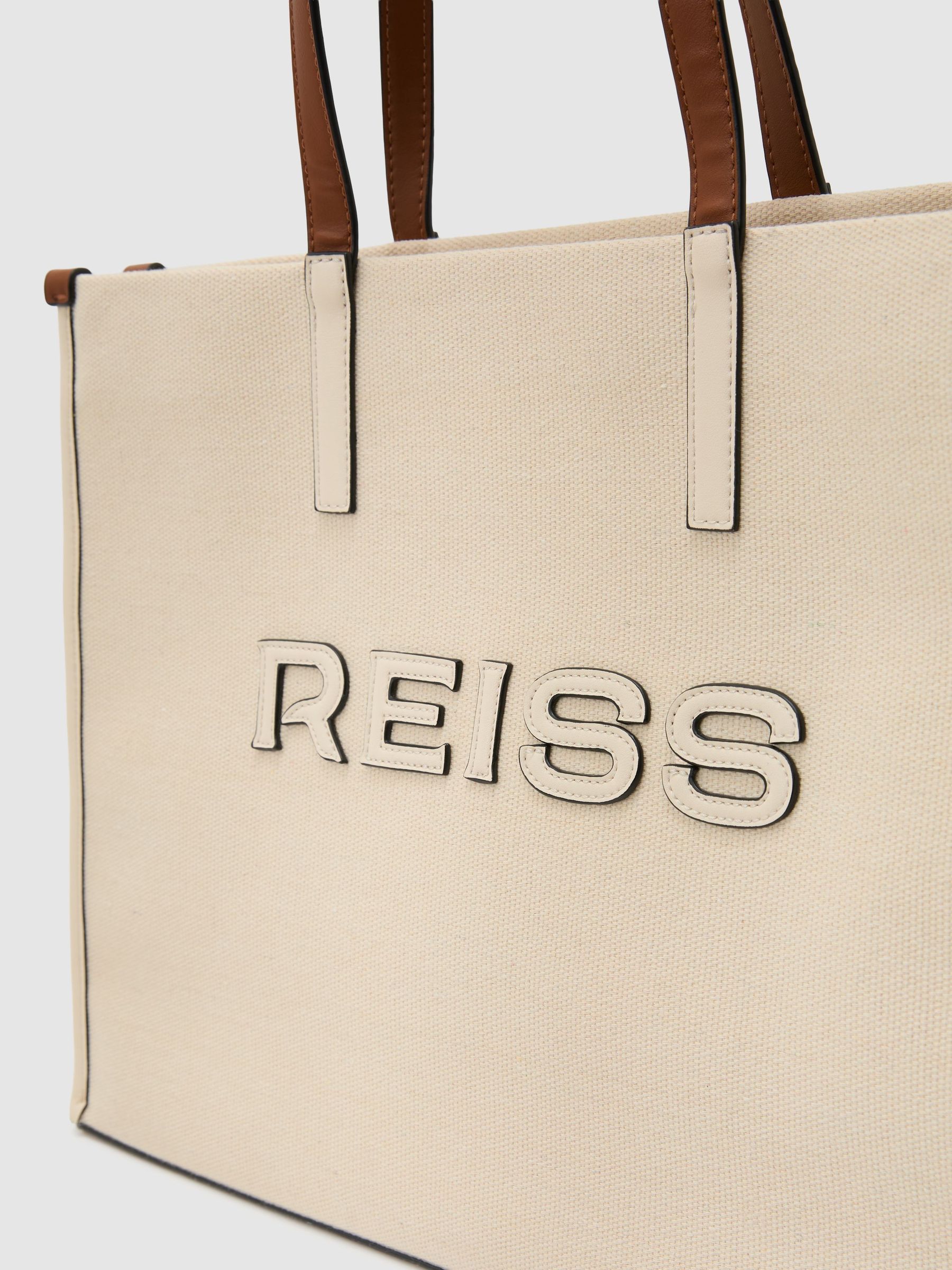 Canvas Logo Tote Bag in Natural - image 4
