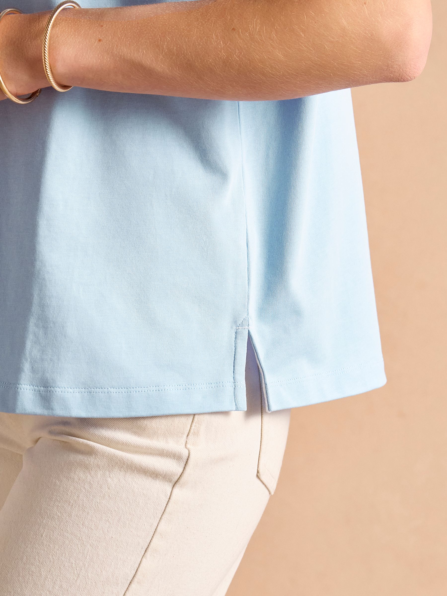 Tallie Blue Short Sleeve Combed 100% Cotton Collared Top - Image 8 of 9