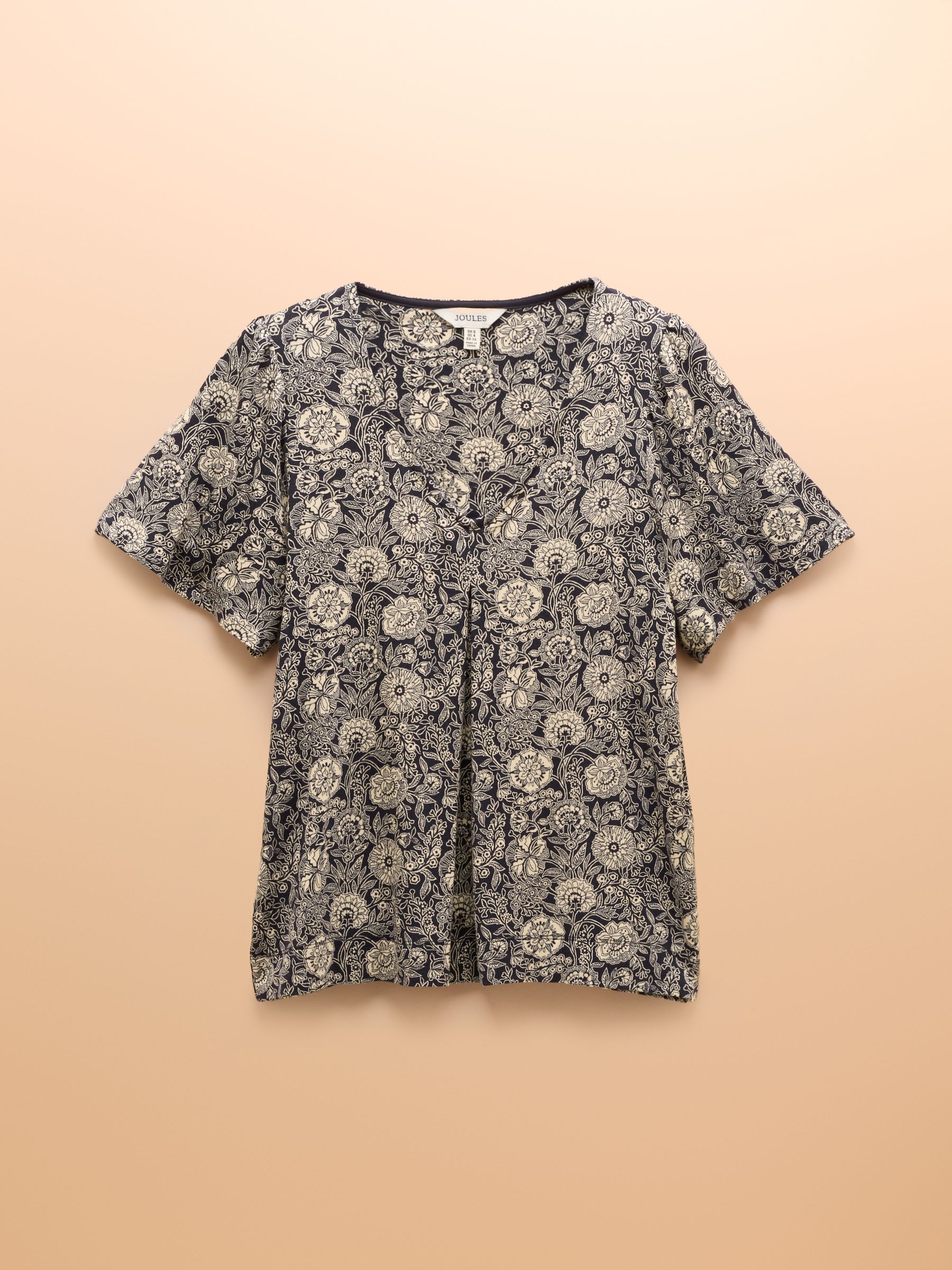 Nia Navy Pleat Front Jersey Top - Image 8 of 8