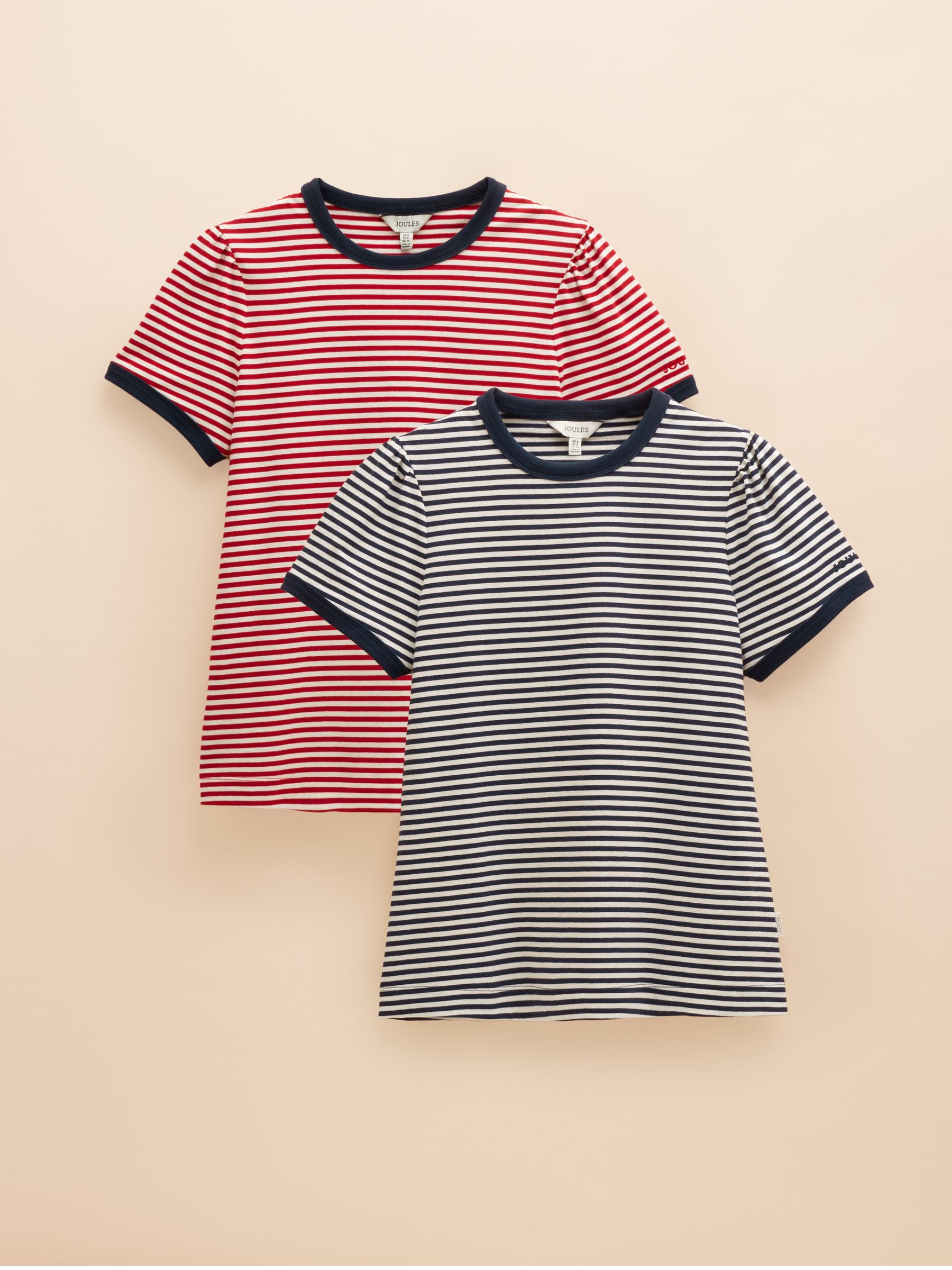 Erin 2 Pack Navy Stripe/Red Stripe Short Sleeve T-Shirts - Image 1 of 13