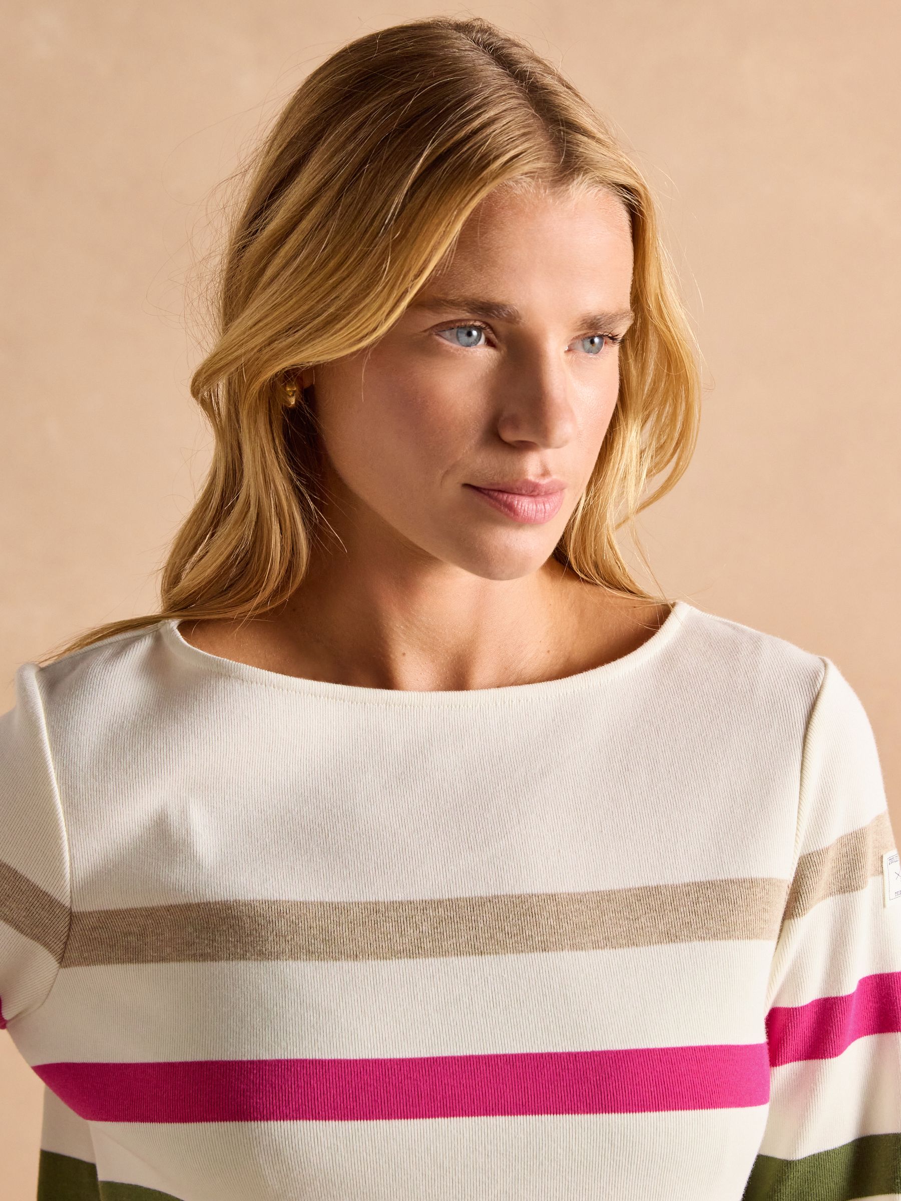 Harbour Cream Multi Boat Neck Breton Top - Image 5 of 7