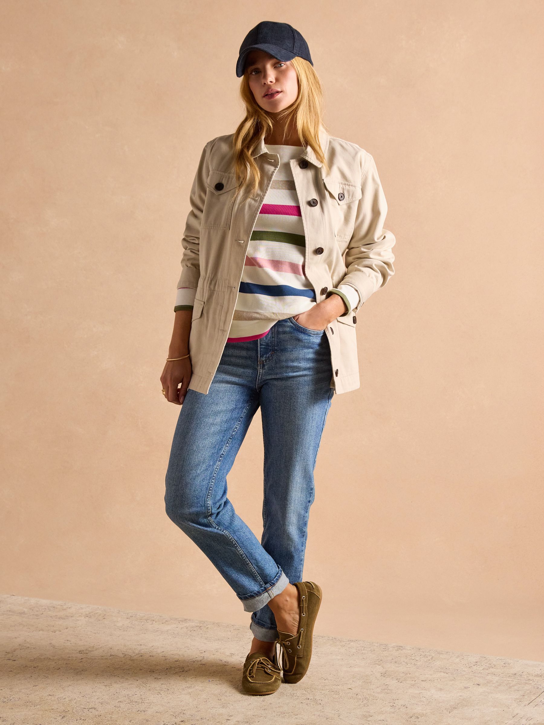 Harbour Cream Multi Boat Neck Breton Top - Image 6 of 7