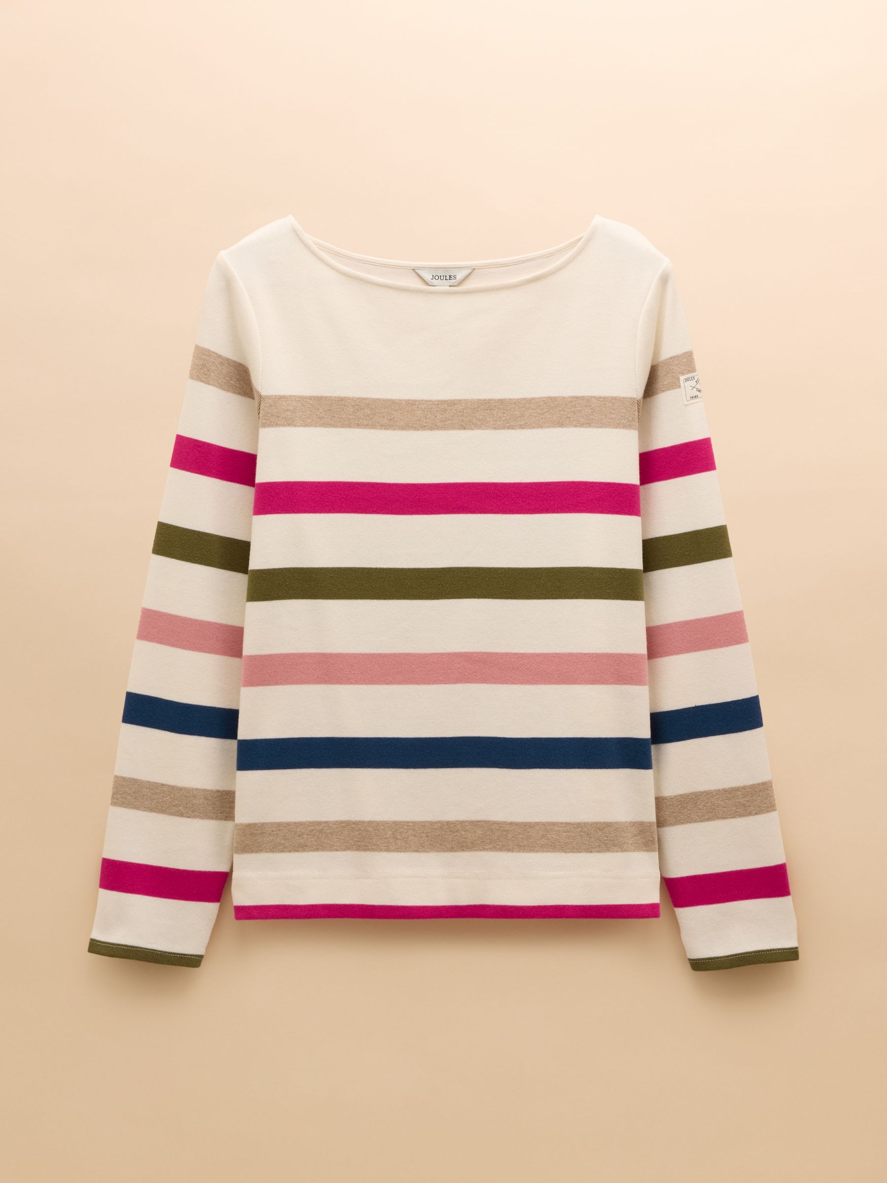 Harbour Cream Multi Boat Neck Breton Top - Image 7 of 7