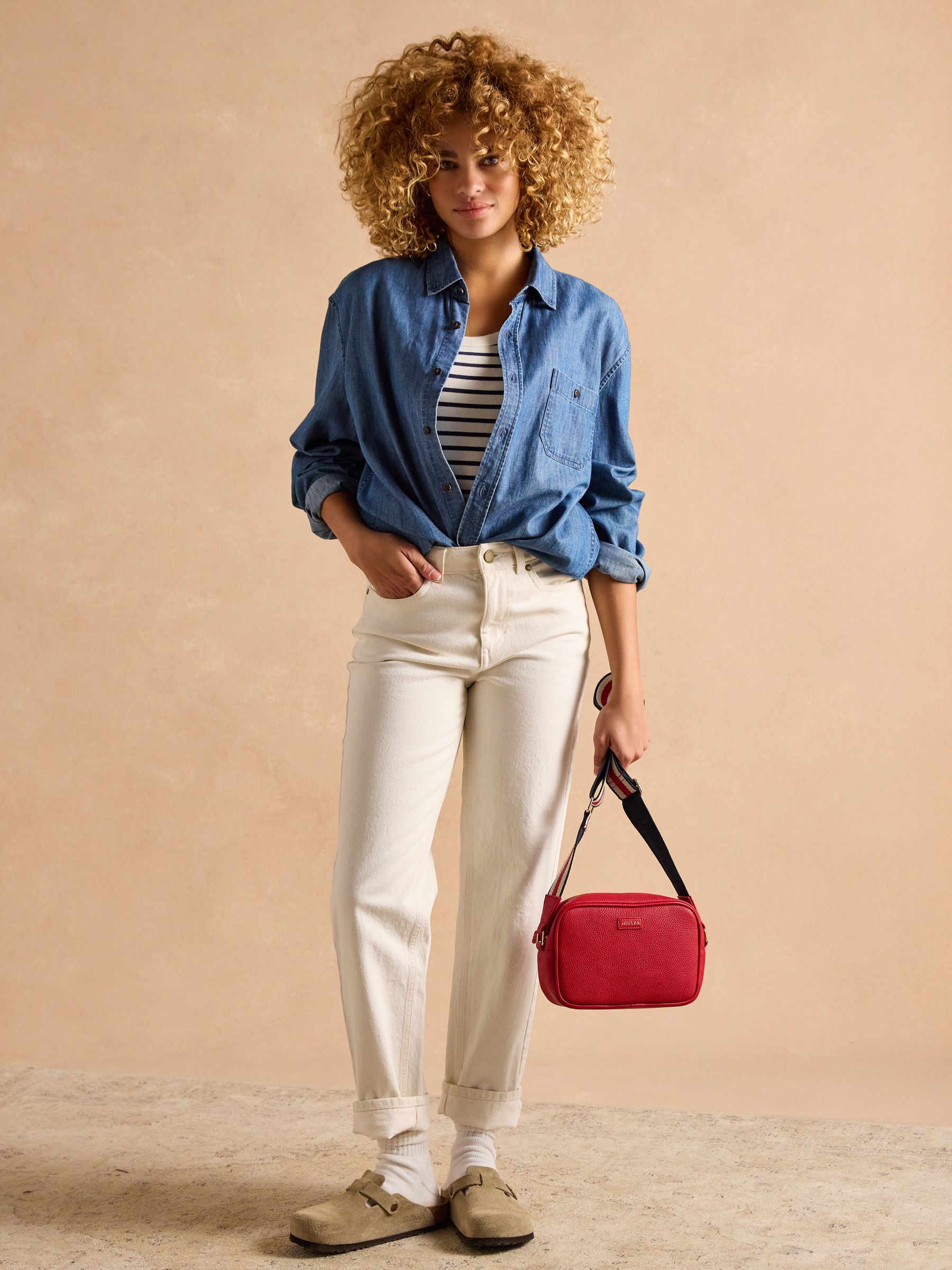 Sofia Cream & Navy Stripe Ribbed Vest - Image 6 of 7
