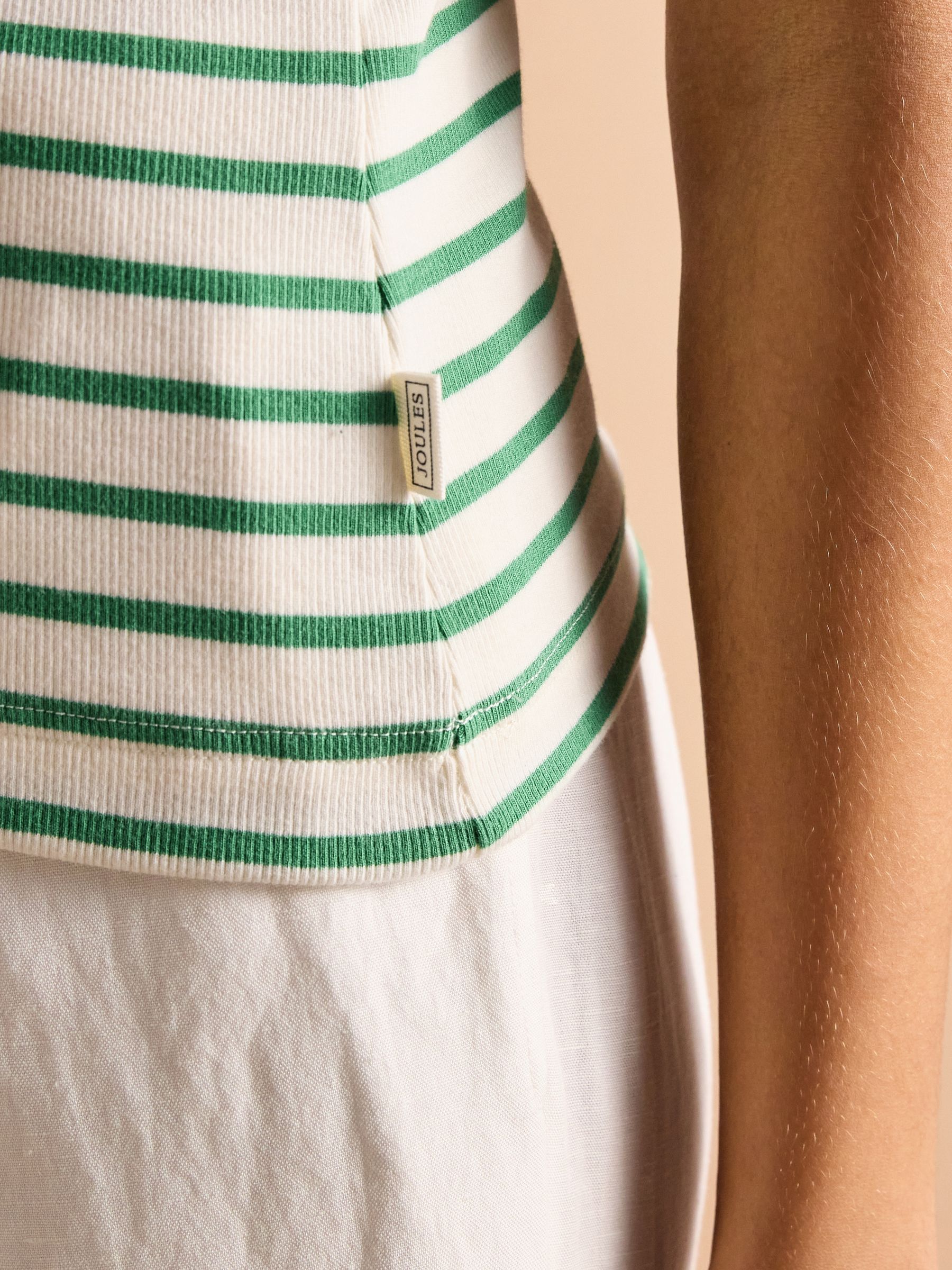 Sofia Green Stripe Ribbed Vest - Image 4 of 7