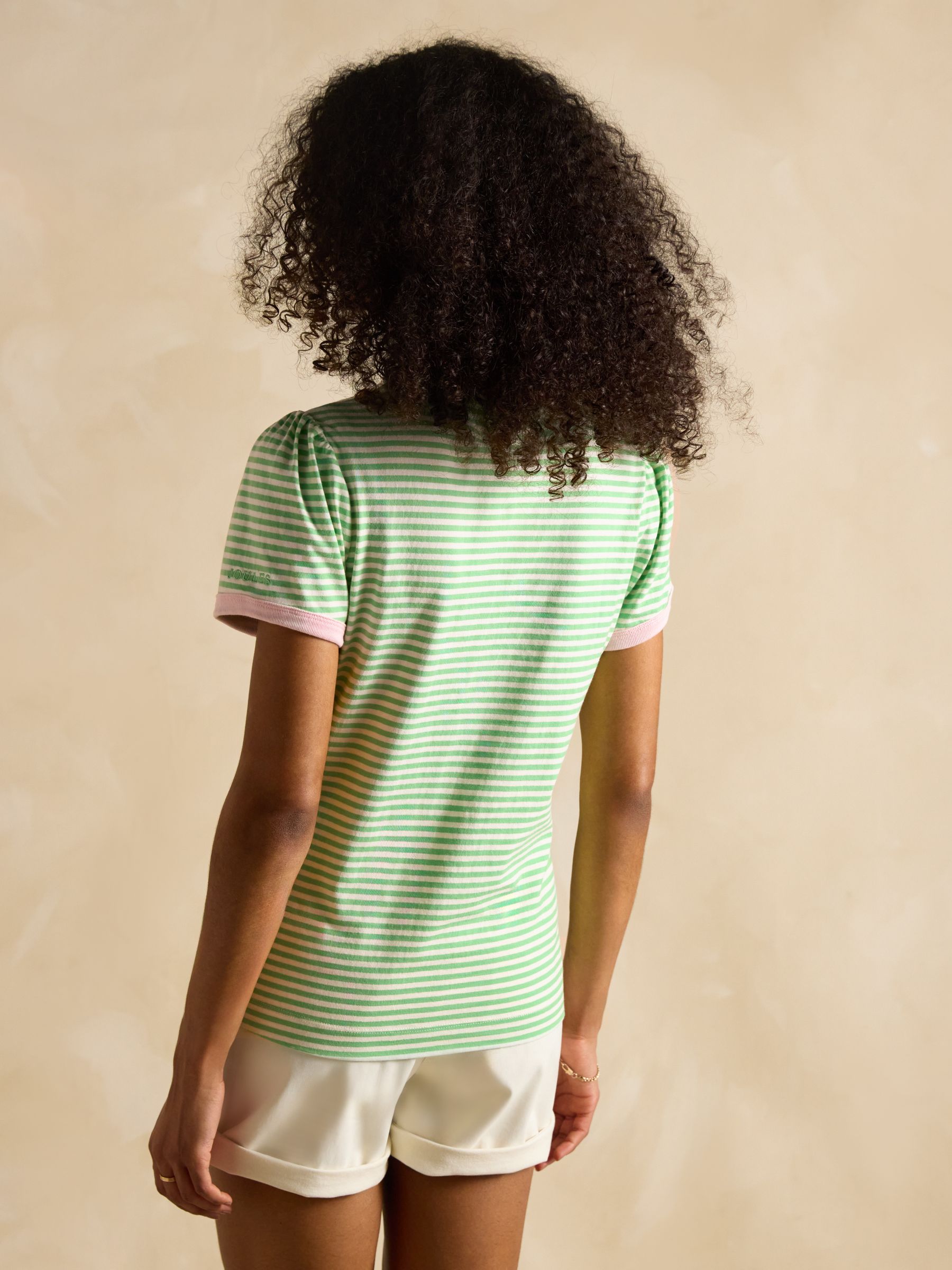 3 Pack Erin Pink/Green/Navy Multi Short Sleeve Tops - Image 5 of 16