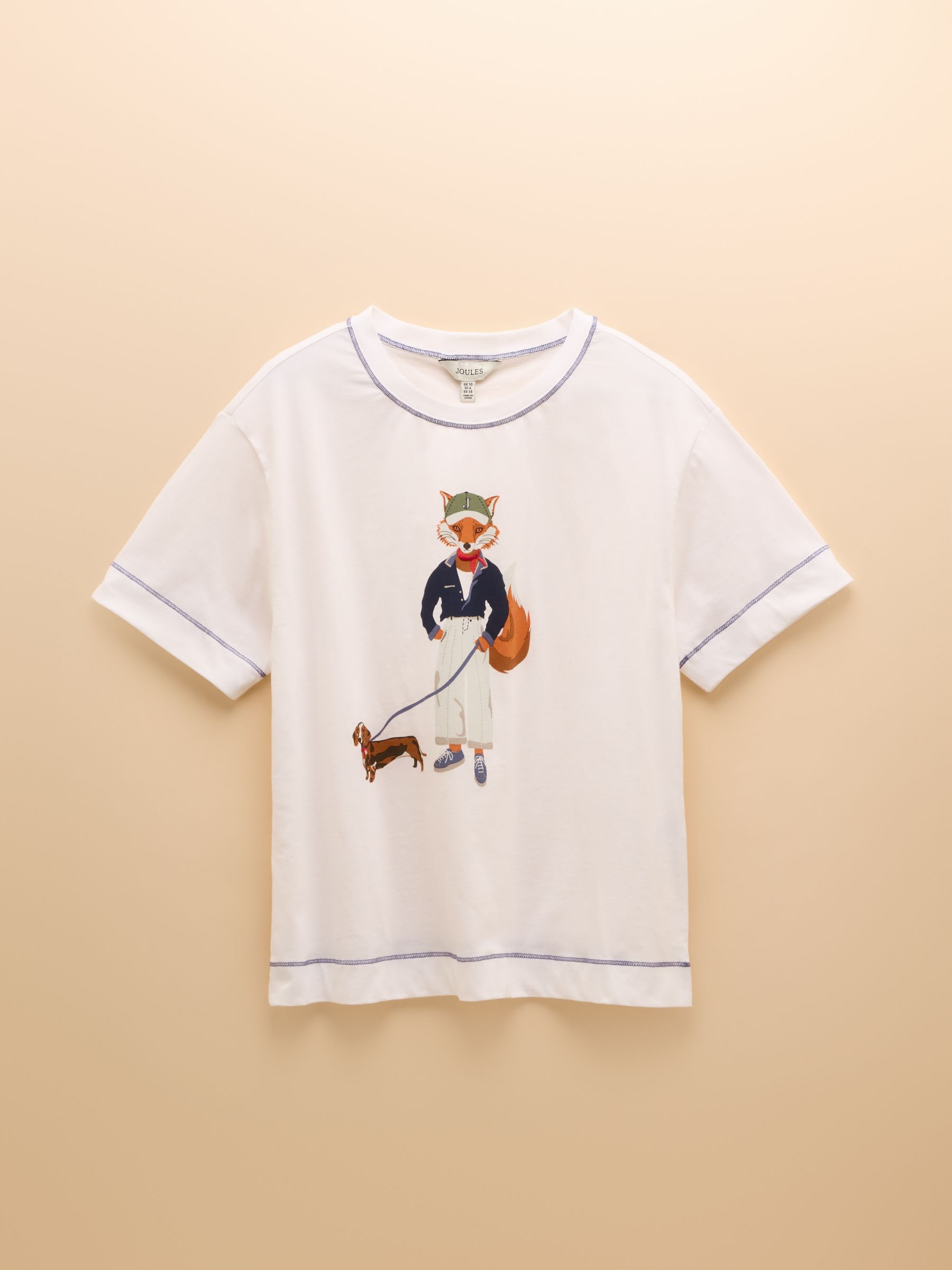 White Jonty Fox Graphic Cotton Short Sleeve T-Shirt - Image 7 of 7
