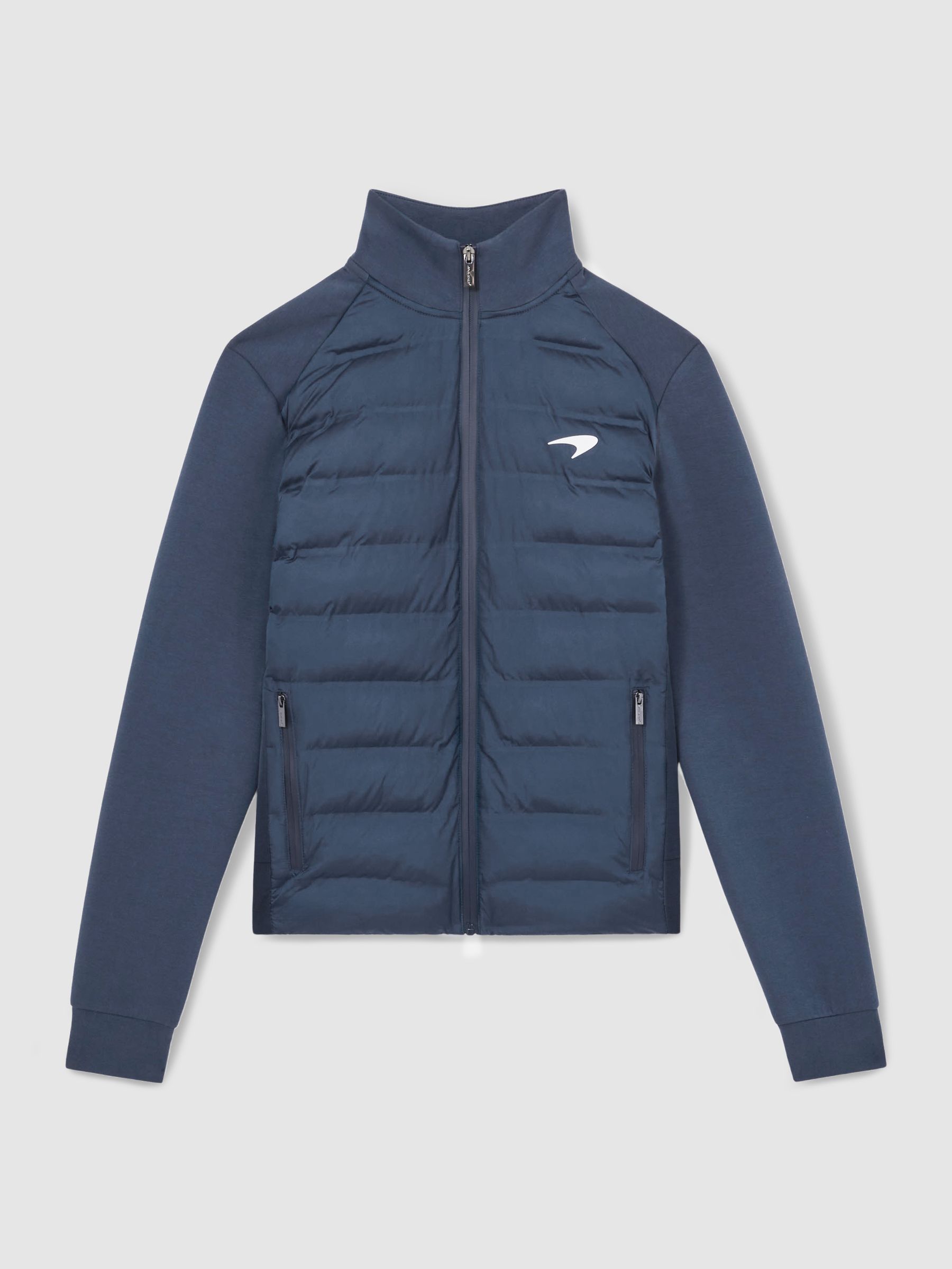 McLaren F1 Team Quilted Hybrid Jacket in Airforce Blue - Image 2 of 8