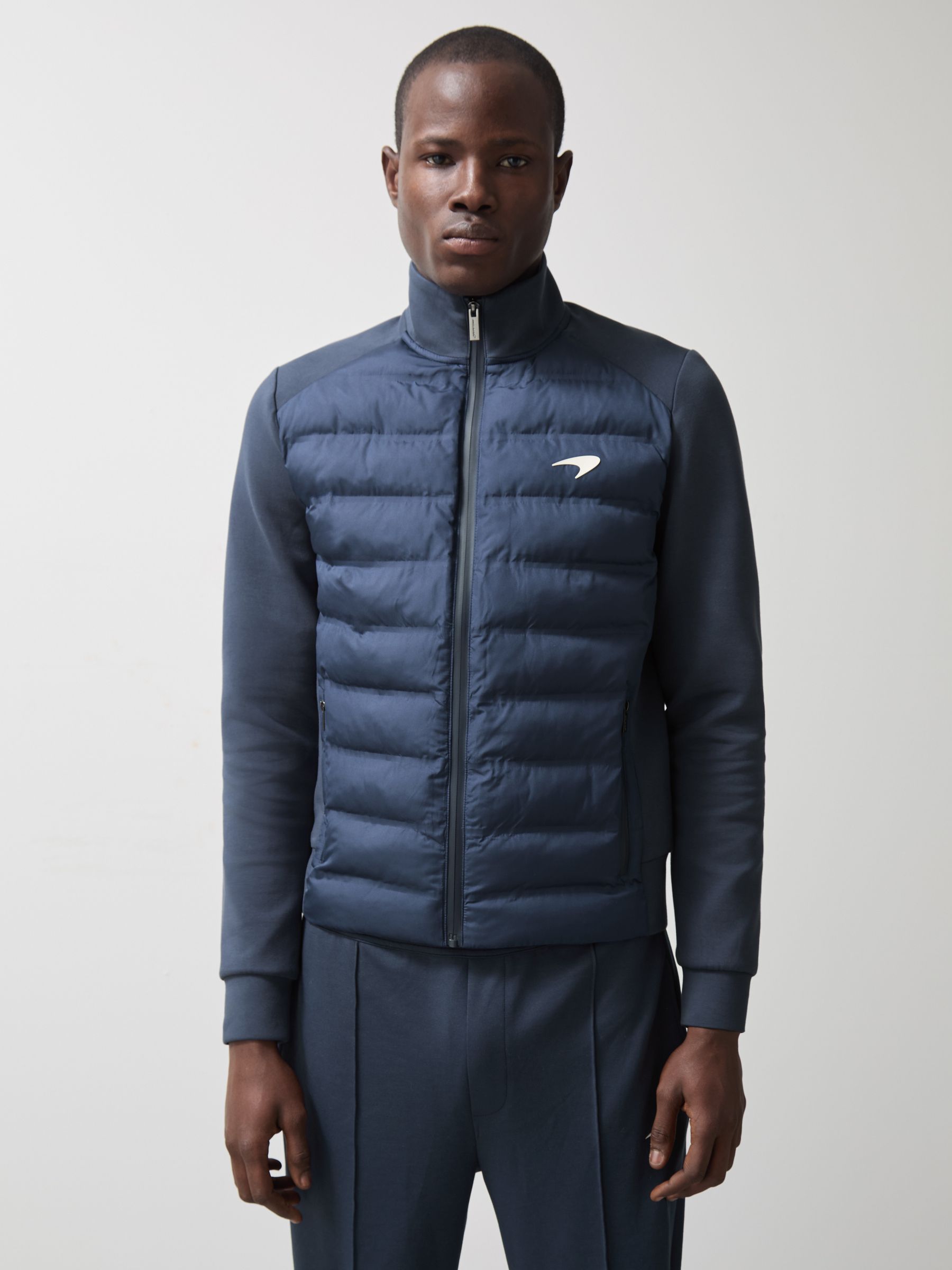 McLaren F1 Team Quilted Hybrid Jacket in Airforce Blue - Image 3 of 8
