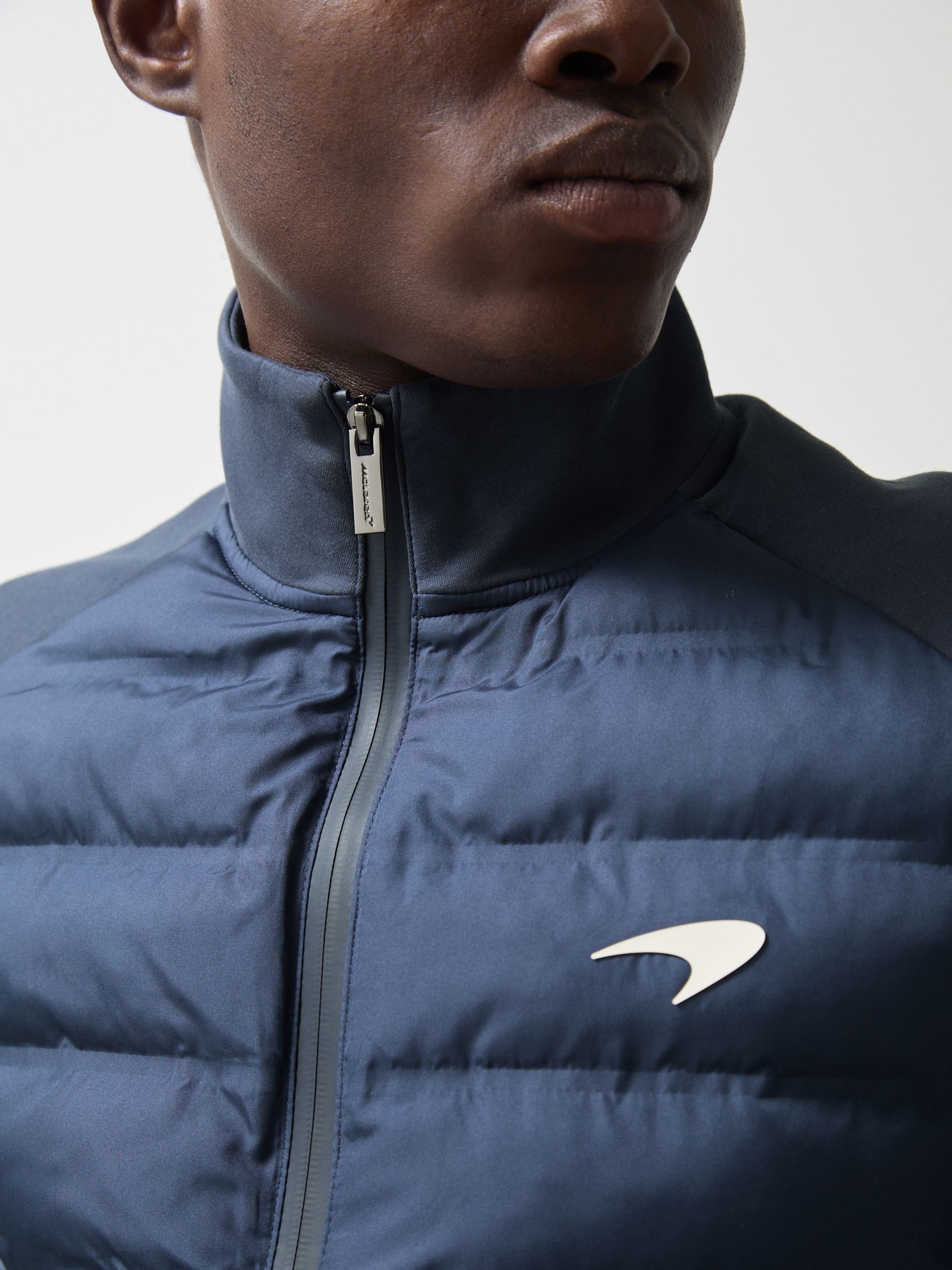 McLaren F1 Team Quilted Hybrid Jacket in Airforce Blue - Image 4 of 8