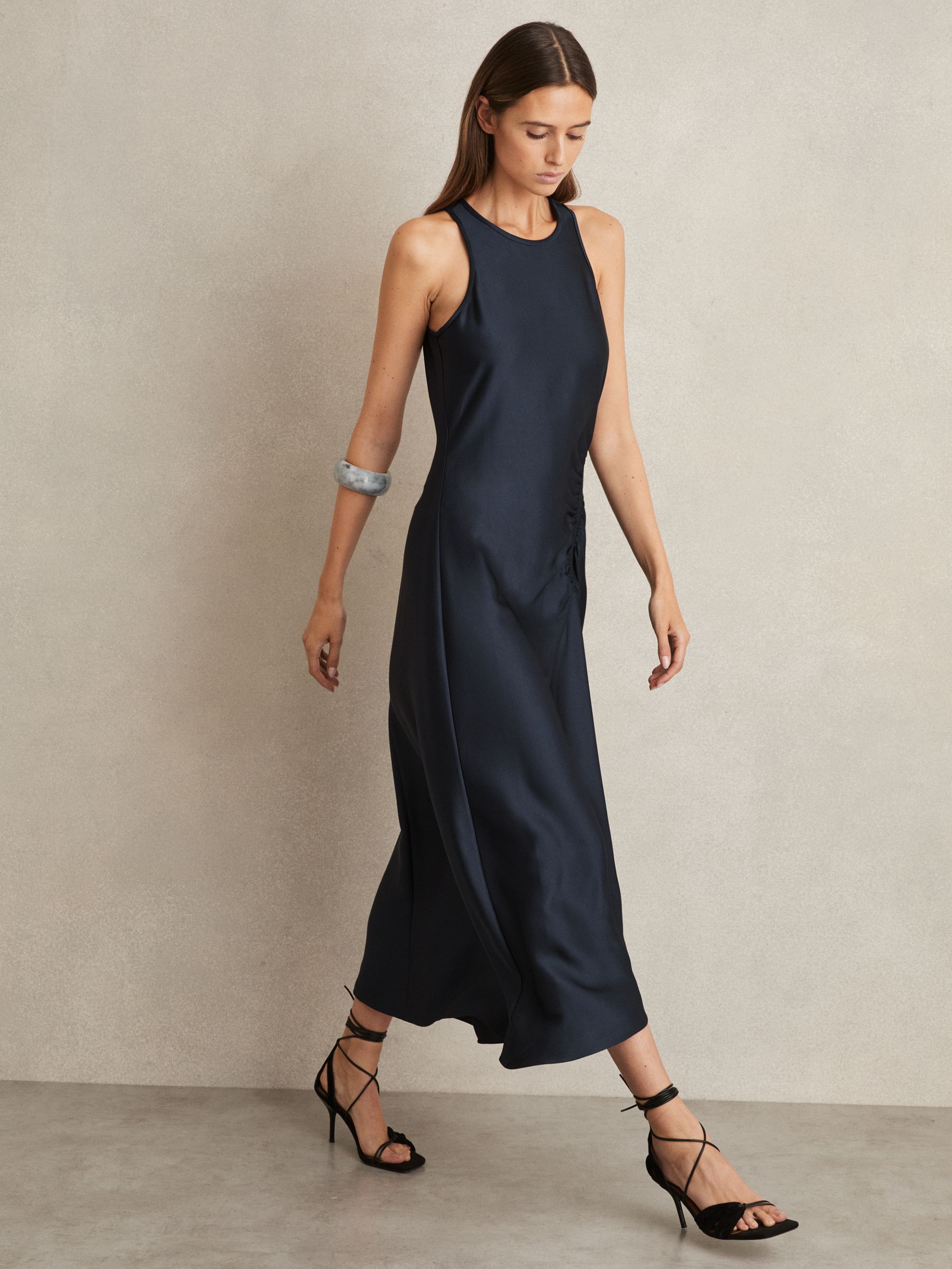 Suede Strappy Heeled Sandals in Black - Image 2 of 5