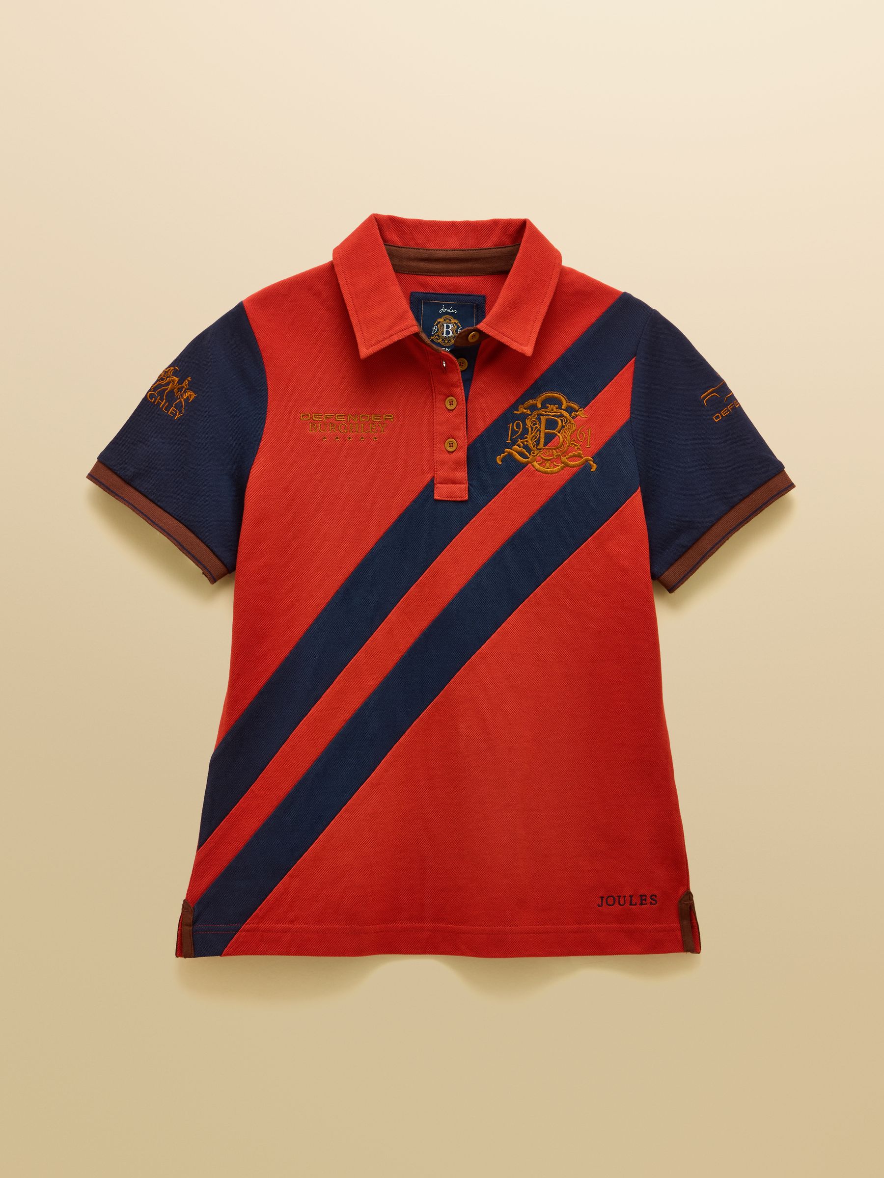 Official Burghley Orange Pique Polo Shirt - Image 6 of 6