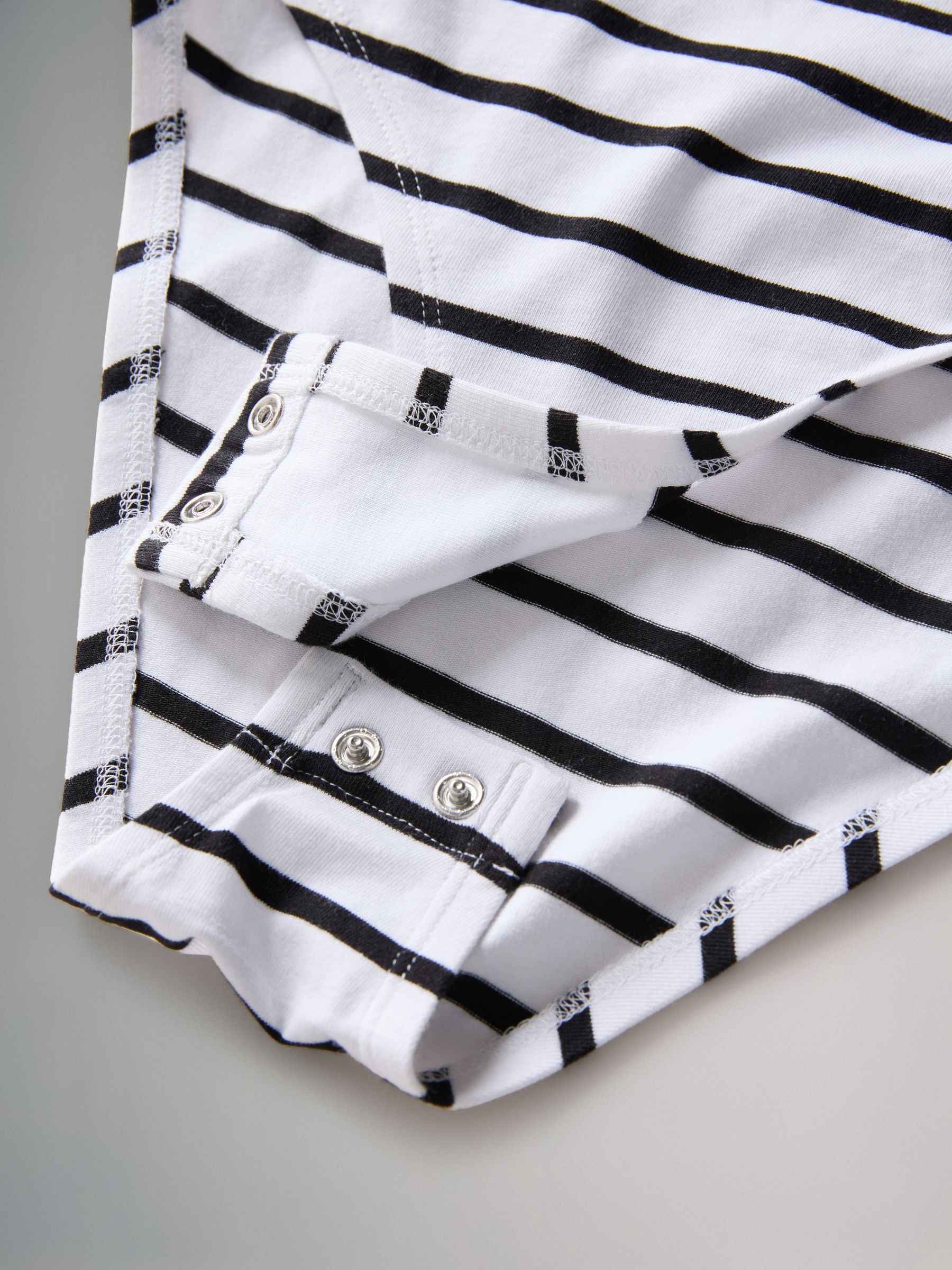 Black/White/Grey Marl/Stripe 4 Pack Boat Neck Bodysuits - Image 6 of 6 Black/White/Grey Marl/Stripe 4 Pack Boat Neck Bodysuits - Image 6 of 6