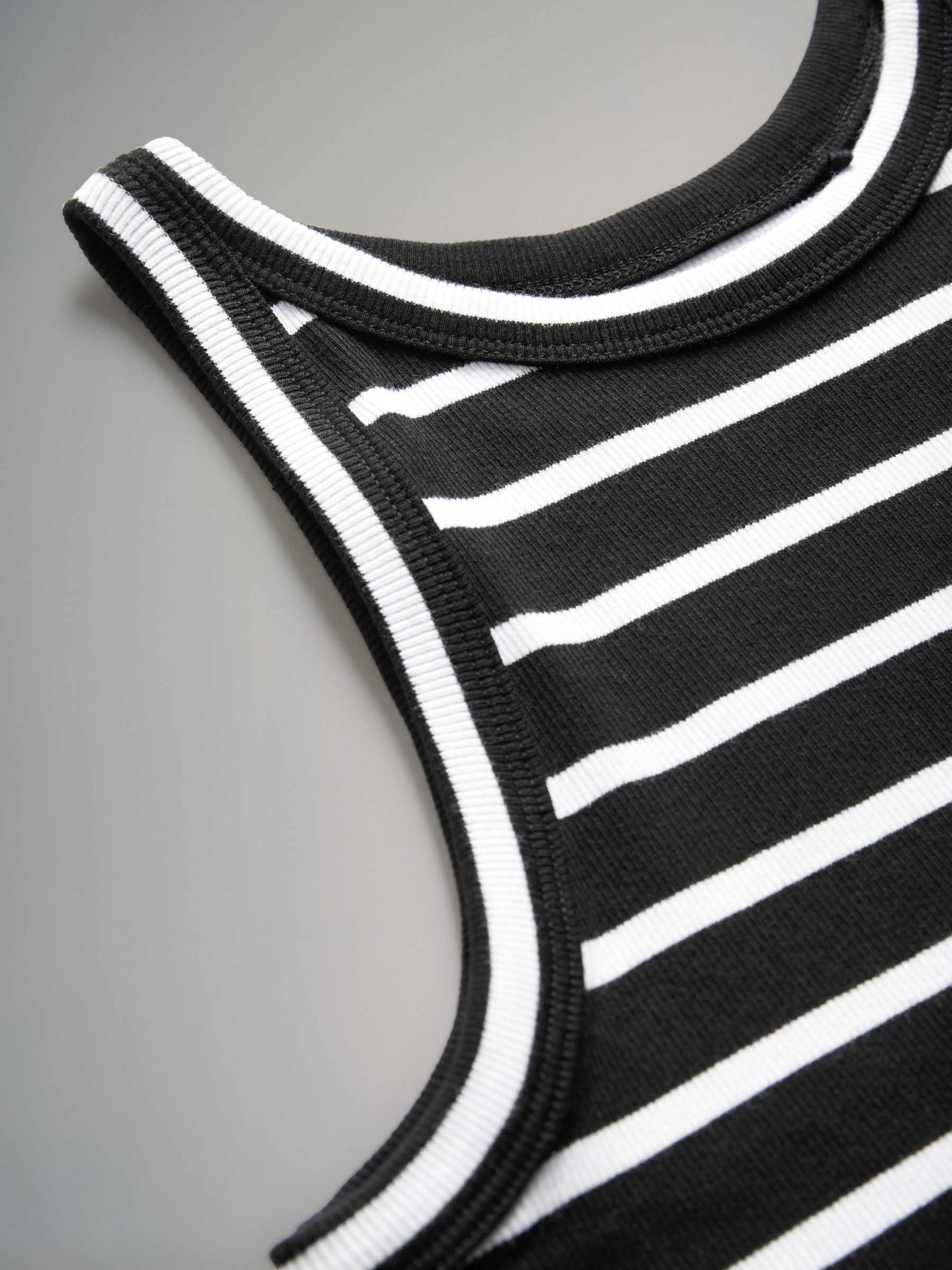 Black/White/Stripe/Taupe Brown - 4 Pack Ribbed Racer Vests - Image 6 of 6 Black/White/Stripe/Taupe Brown - 4 Pack Ribbed Racer Vests - Image 6 of 6