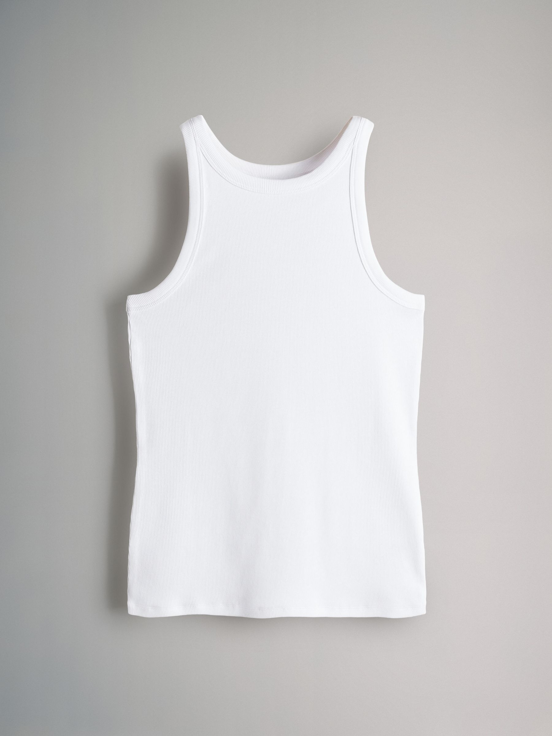 Black/White/Grey Marl/Animal - 4 Pack Ribbed Racer Vests - Image 2 of 6