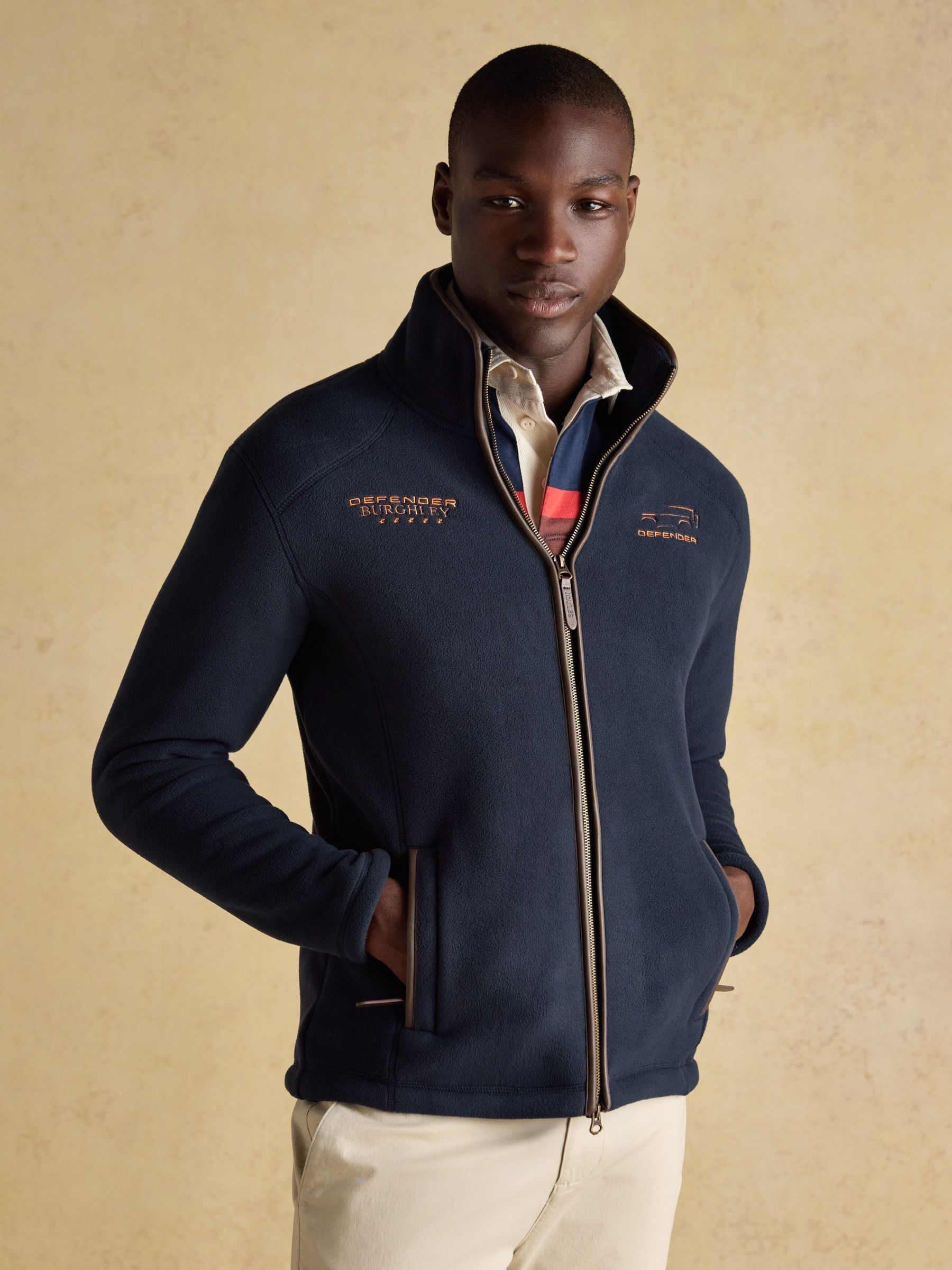 Official Burghley Navy Fleece Zip Through - Image 1 of 9