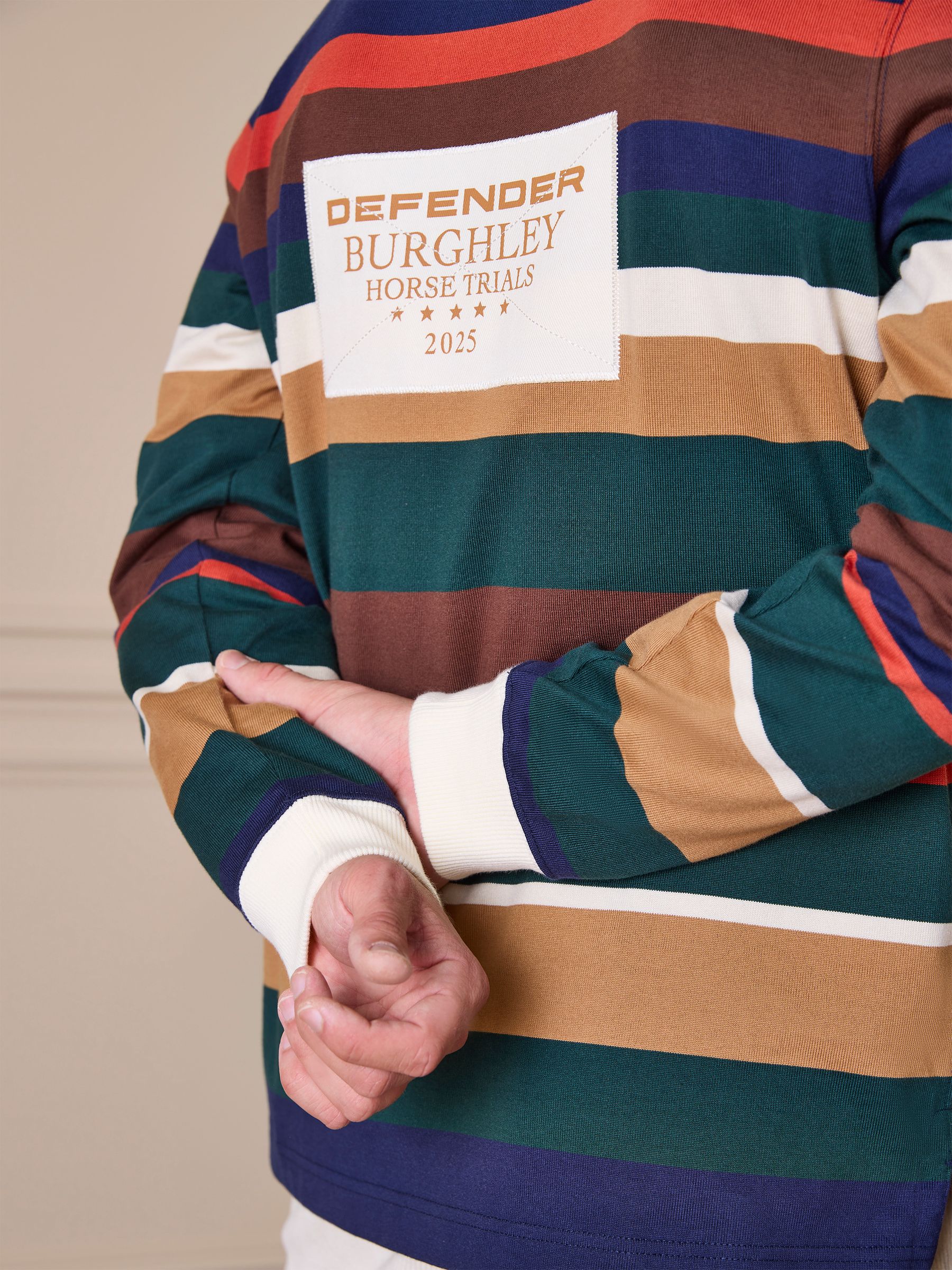 Official Burghley Multi Stripe Unisex Rugby Shirt - Image 3 of 15