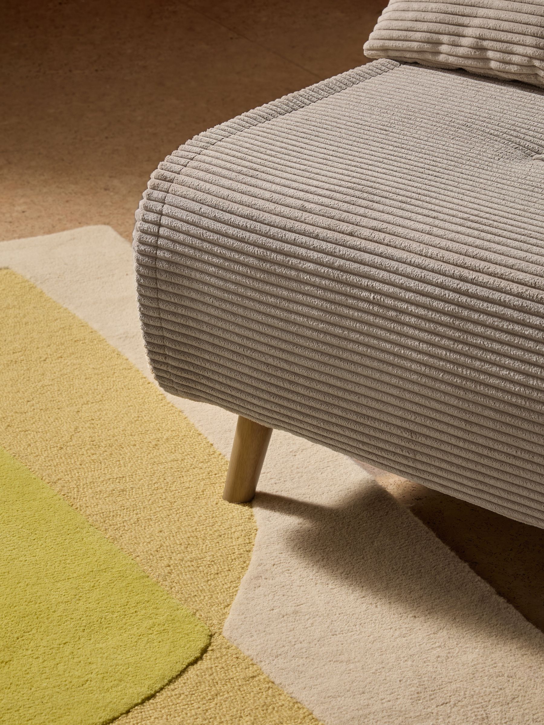 Regular Haru 2 Seater Sofa Bed in Natural Corduroy - Image 3 of 7