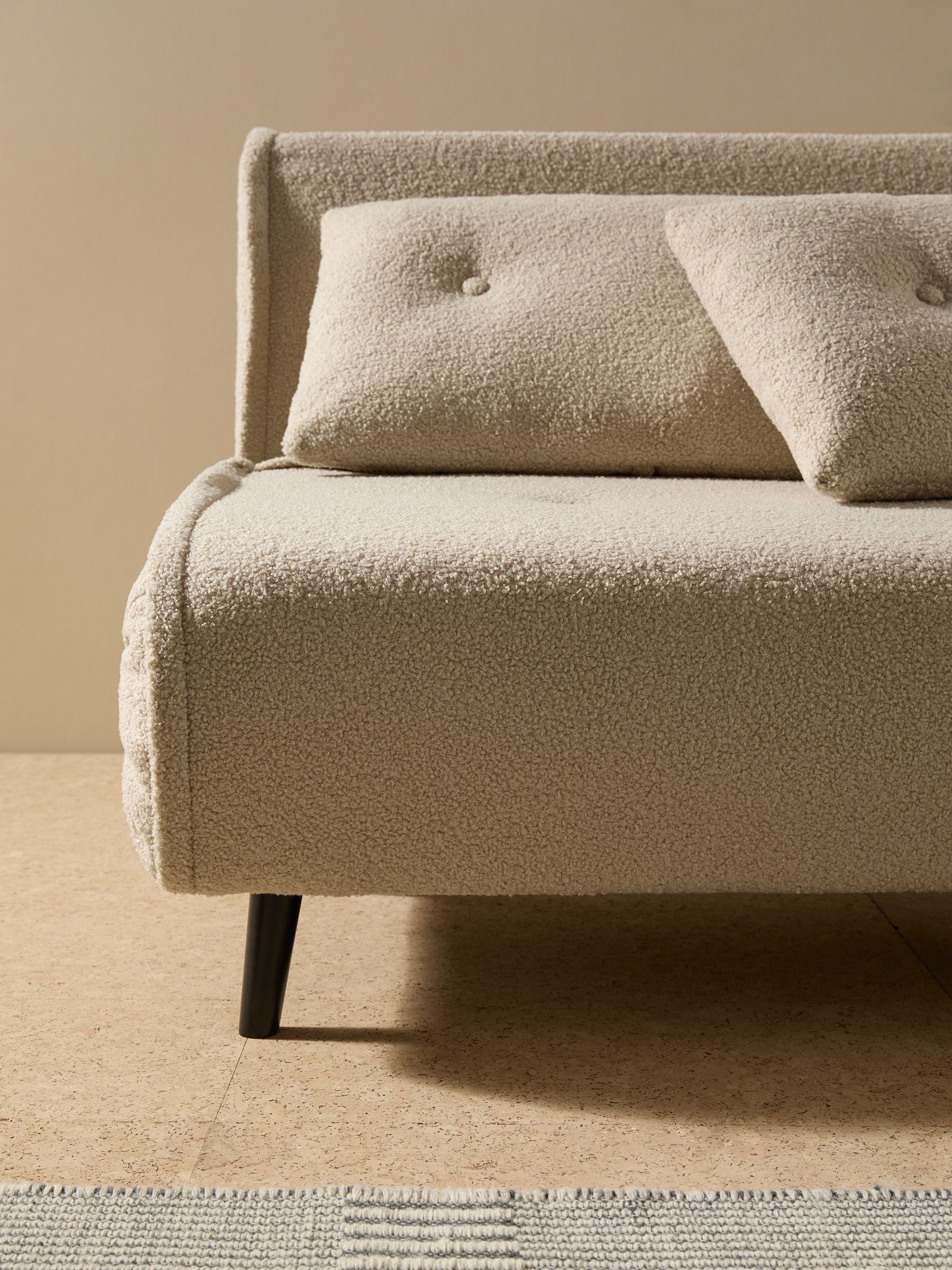 Large Haru 2 Seater Sofa Bed in Mink Brown Natural