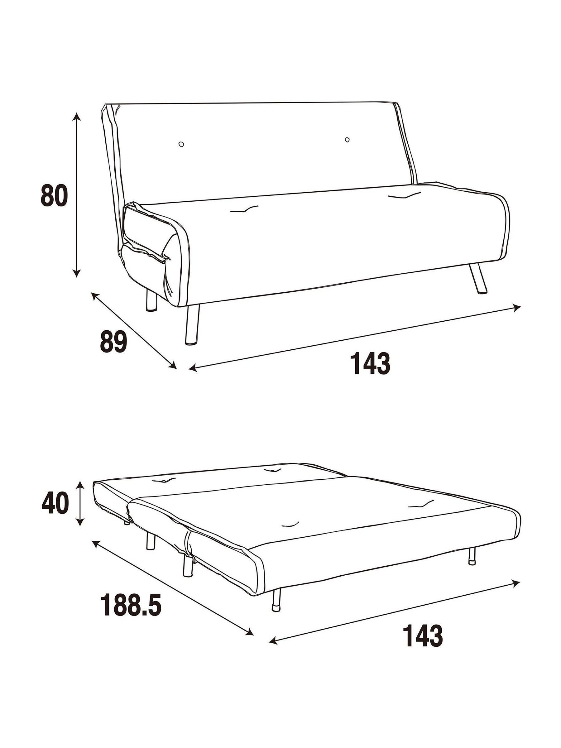 Large Haru 2 Seater Sofa Bed in Mink Brown - Image 7 of 7