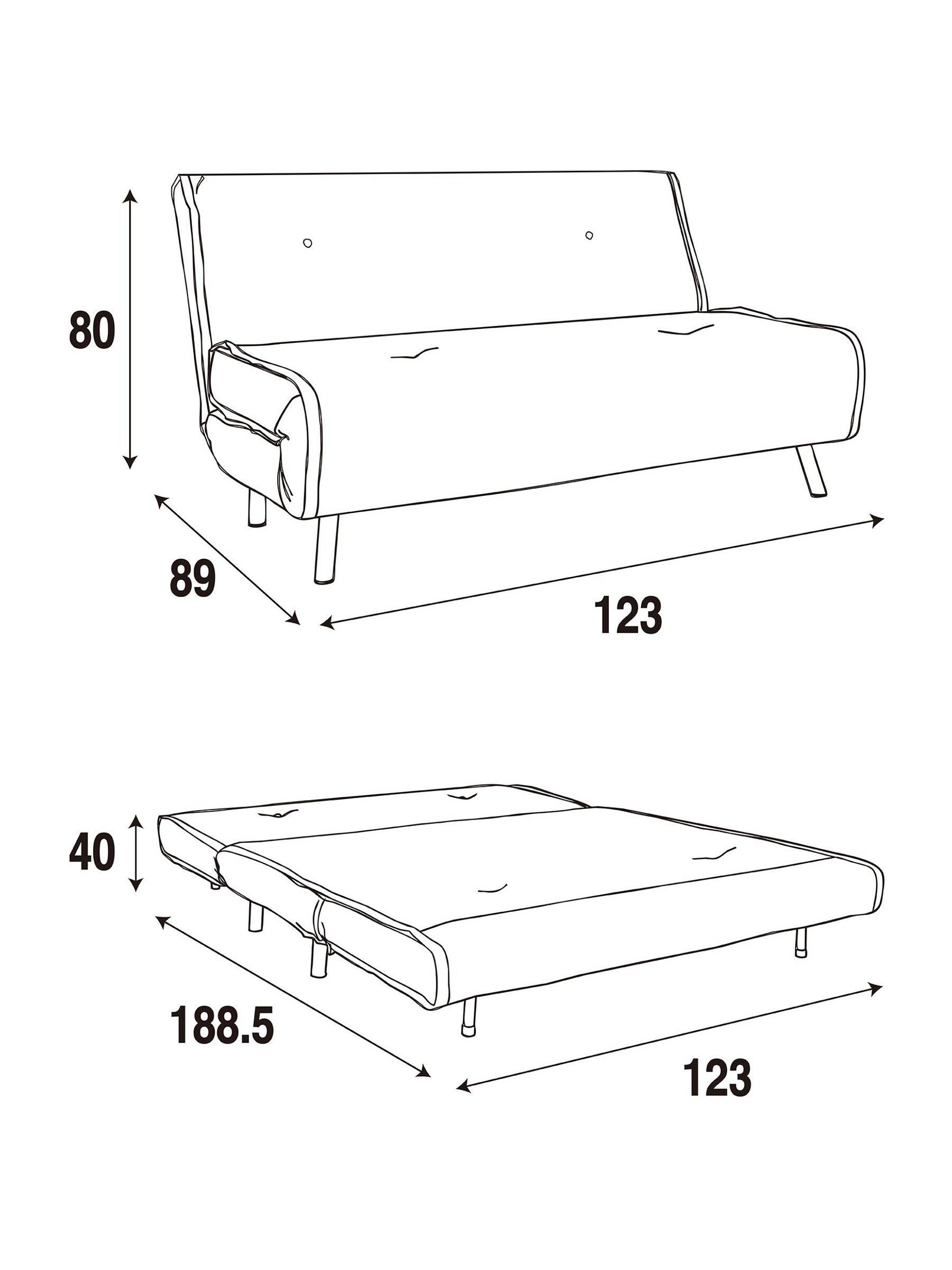 Regular Haru 2 Seater Sofa Bed in Mink Brown - Image 7 of 7