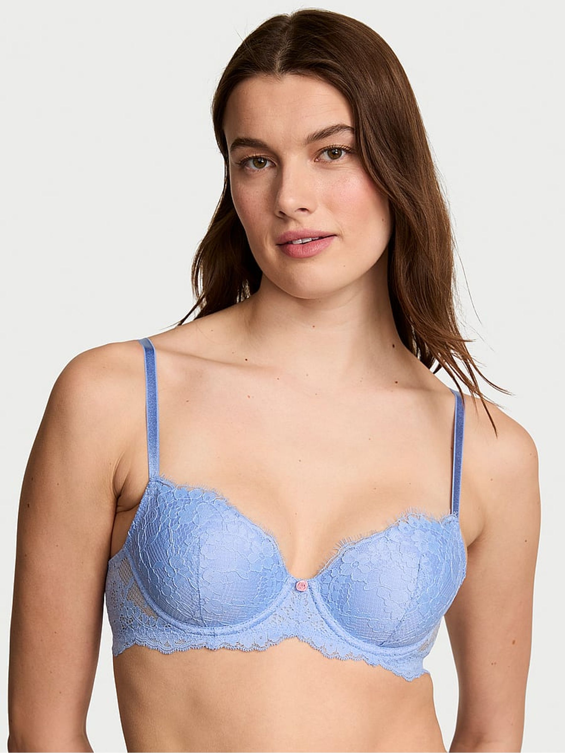 Blue Cameo Lightly Lined Demi Lace Bra - Image 1 of 3