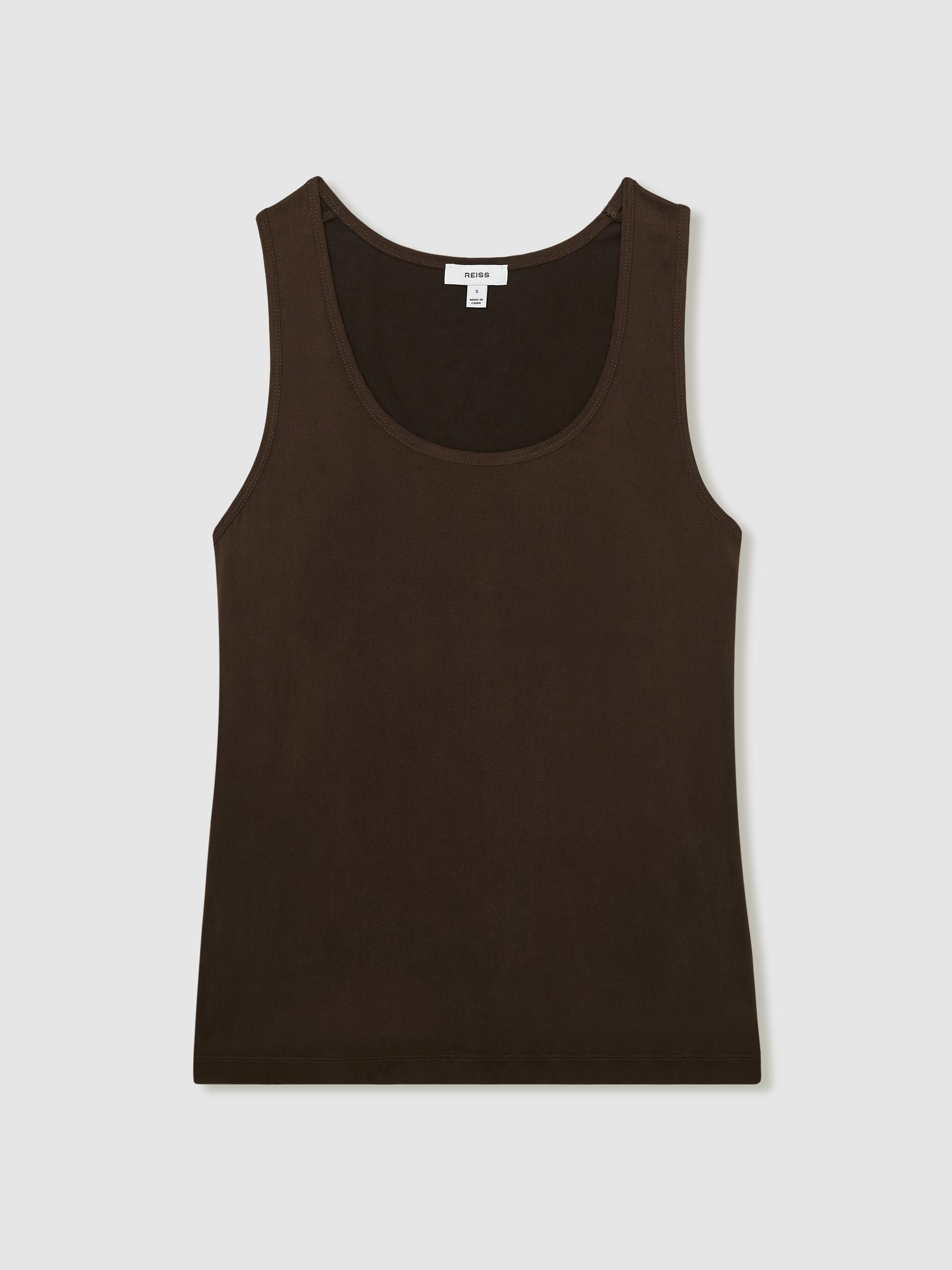 Silk-Front Cami Top in Chocolate - Image 2 of 6