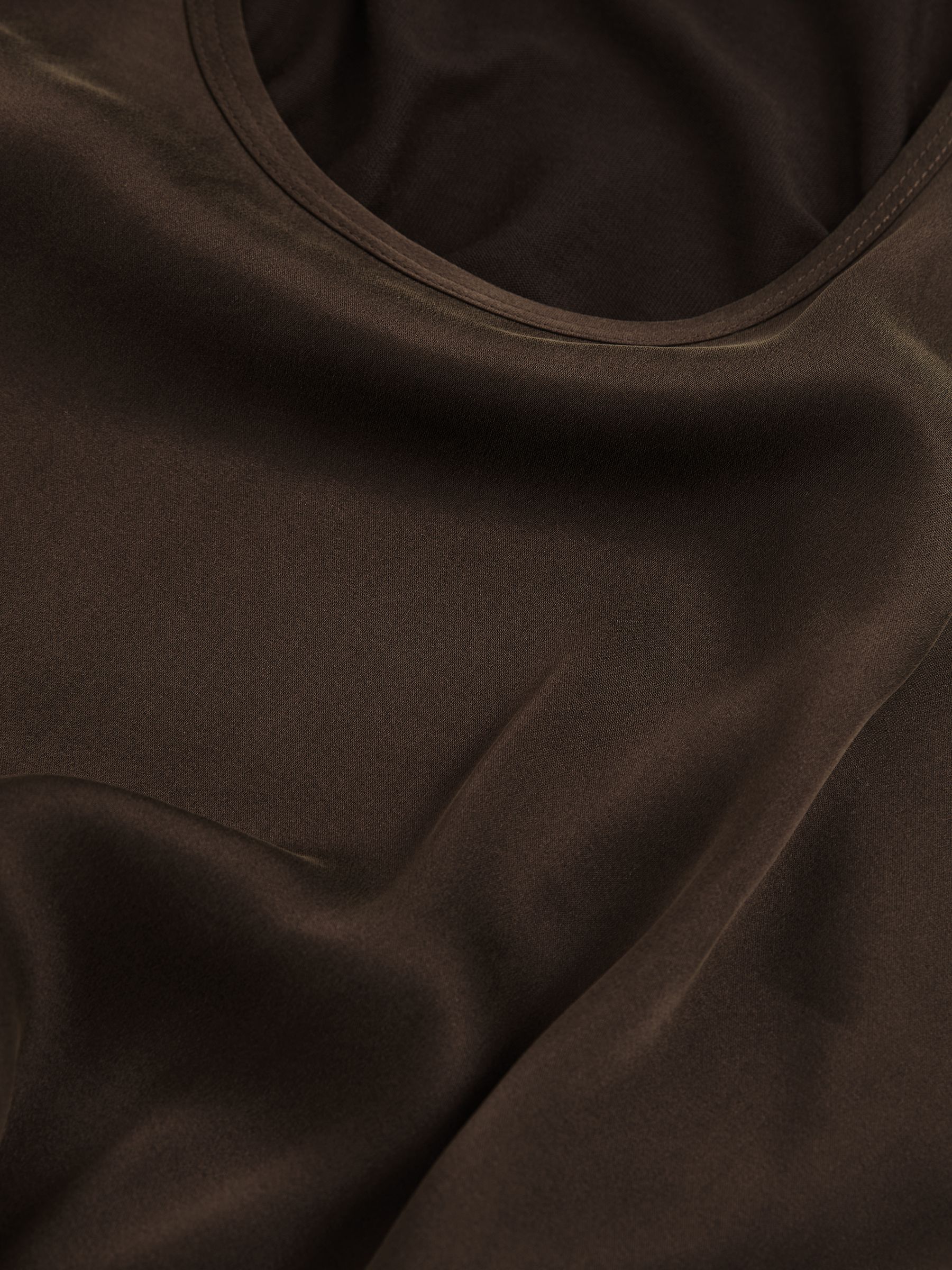 Silk-Front Cami Top in Chocolate - Image 6 of 6
