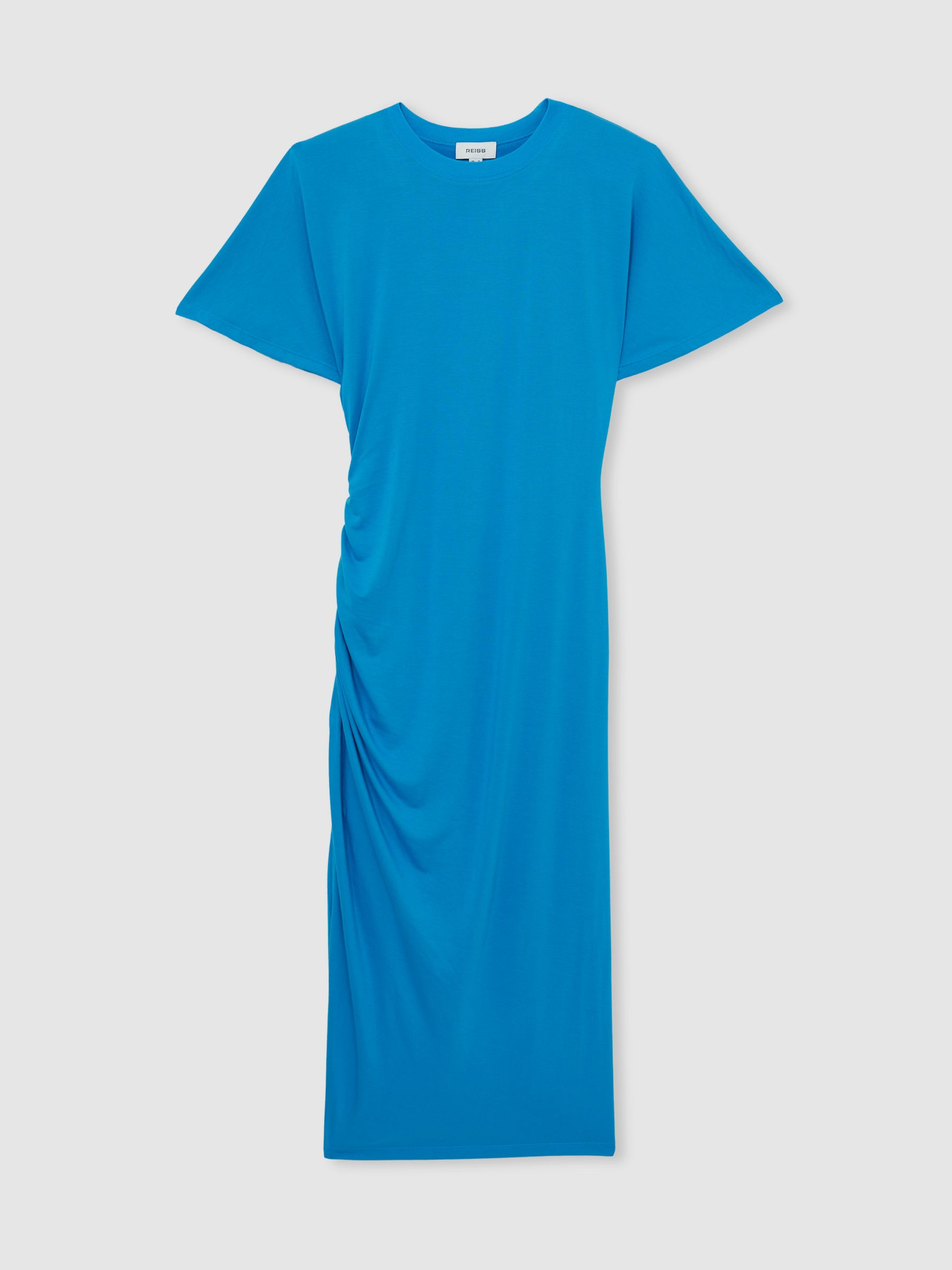 Modal-Blend Ruched Midi Dress in Bright Blue - Image 2 of 6