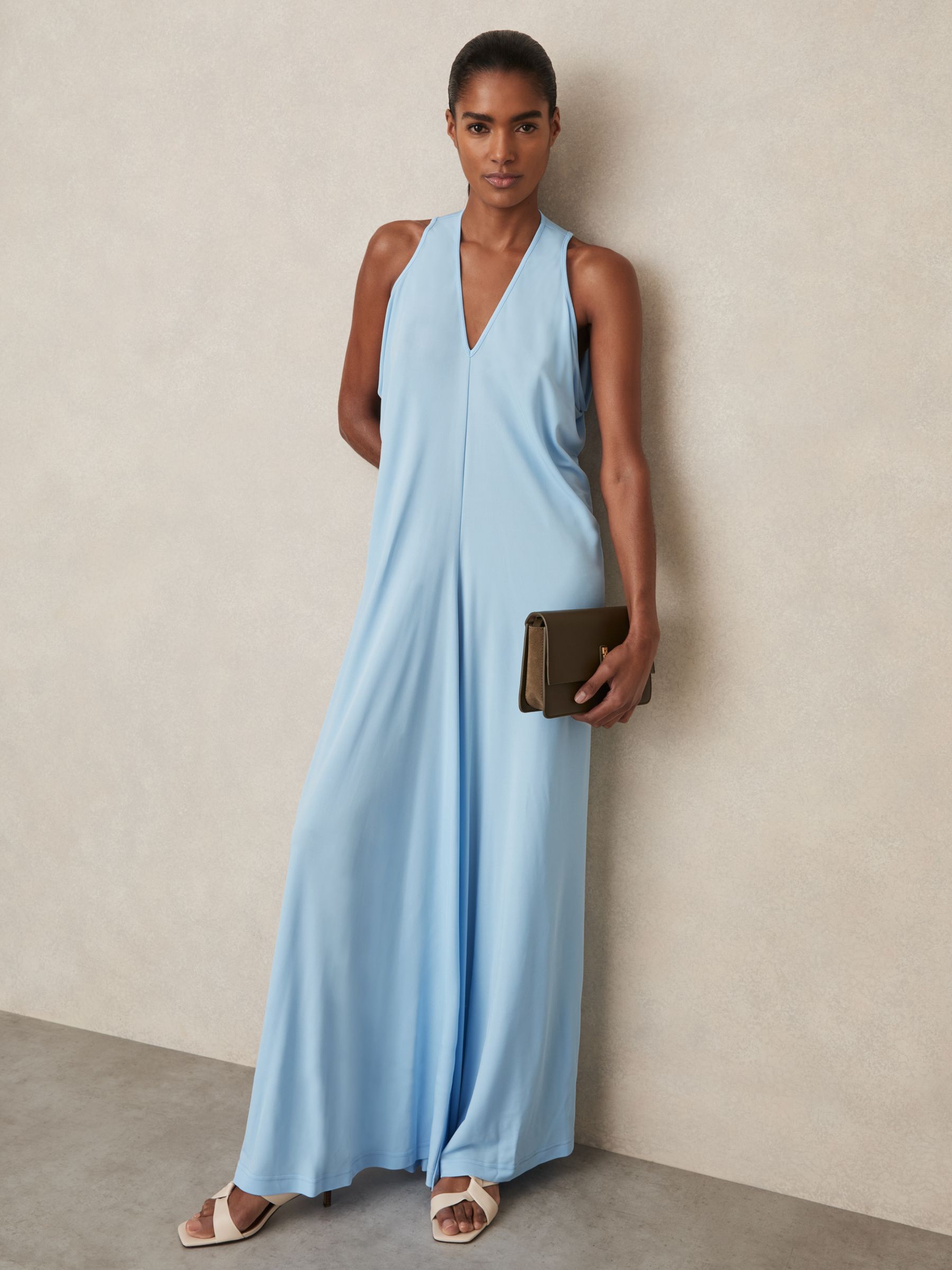 Jersey Maxi Dress in Blue - Image 1 of 7