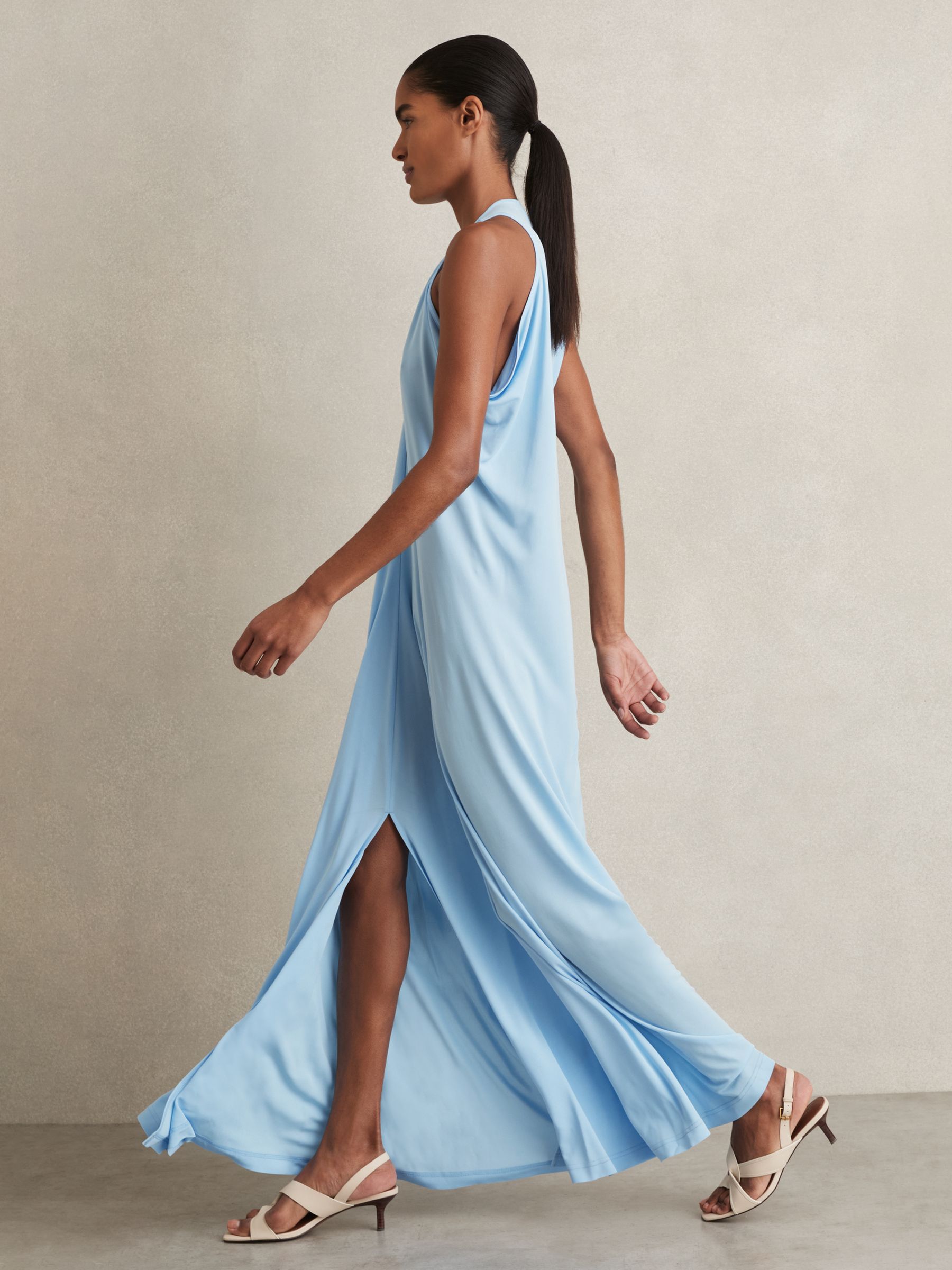 Jersey Maxi Dress in Blue - Image 4 of 7