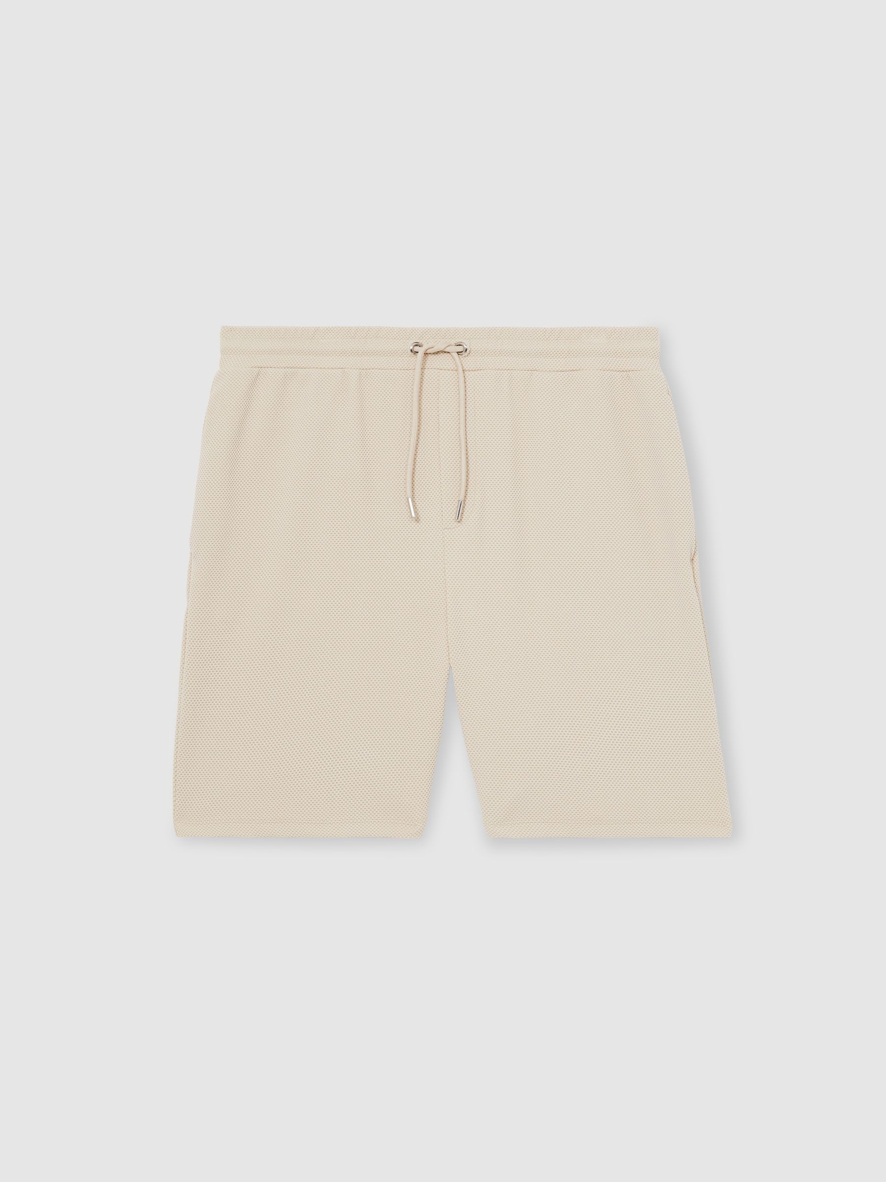 Textured Drawstring Shorts in Stone - Image 2 of 6