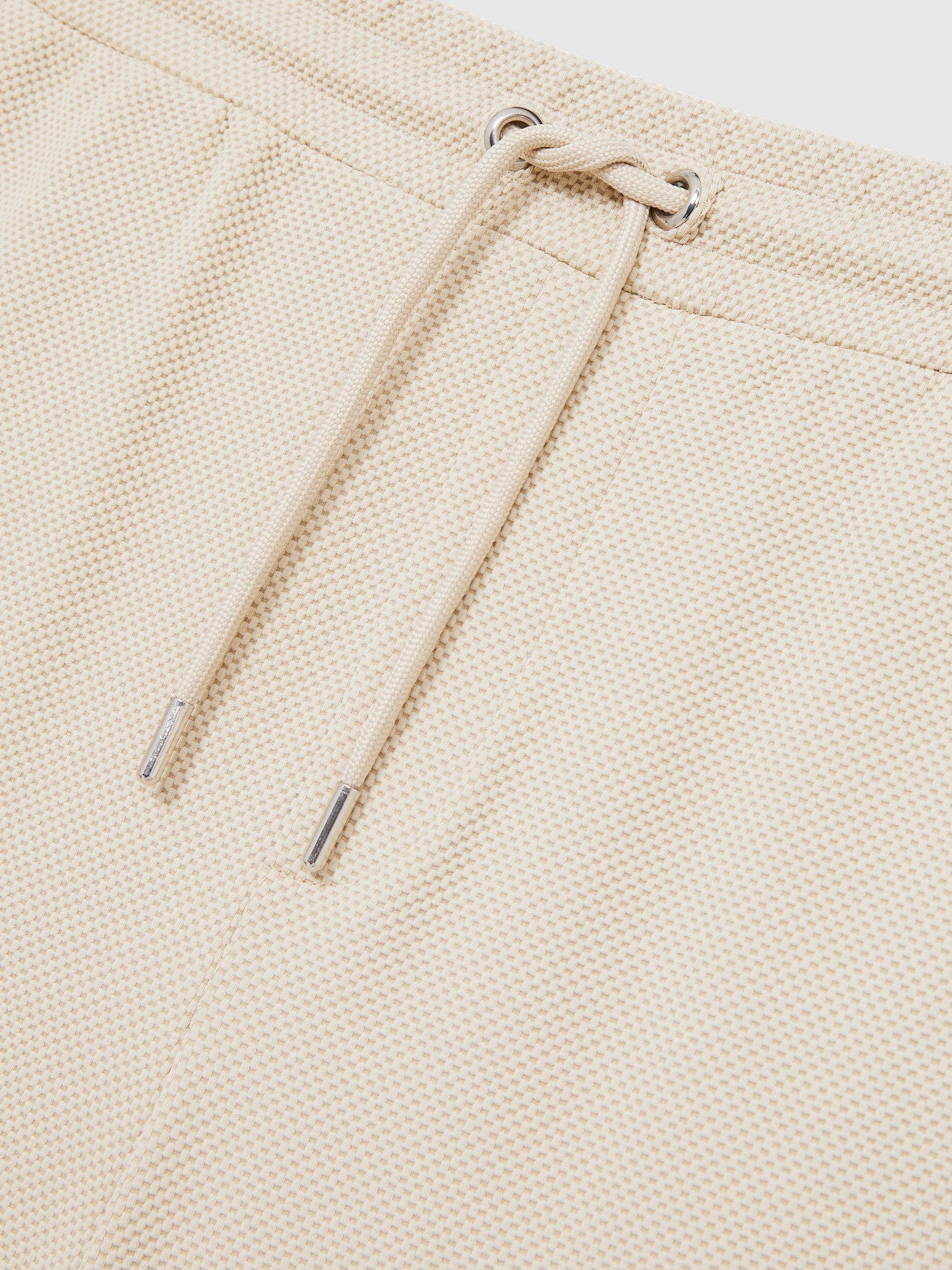 Textured Drawstring Shorts in Stone - Image 6 of 6