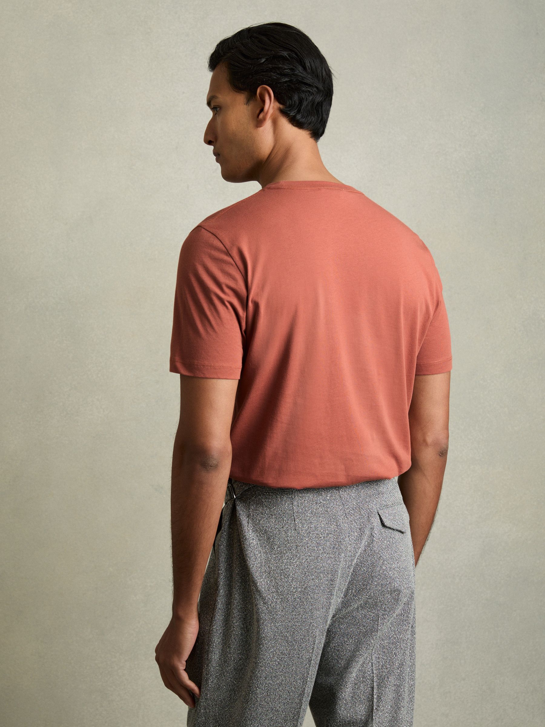 Crew Neck T-Shirt in Washed Rose Pink - Image 5 of 6