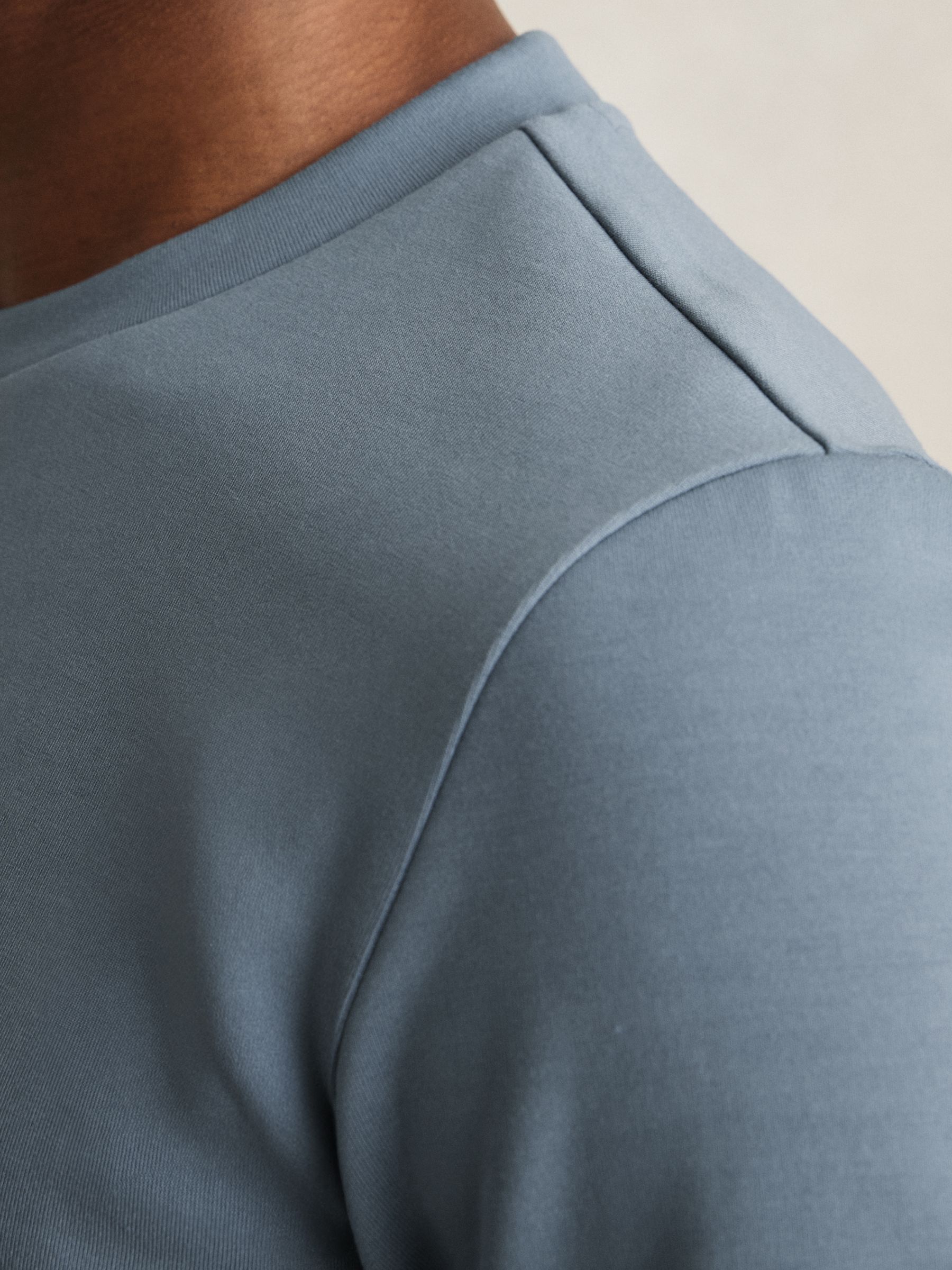 Interlock Jersey Crew Neck T-Shirt in Airforce Blue - Image 4 of 6