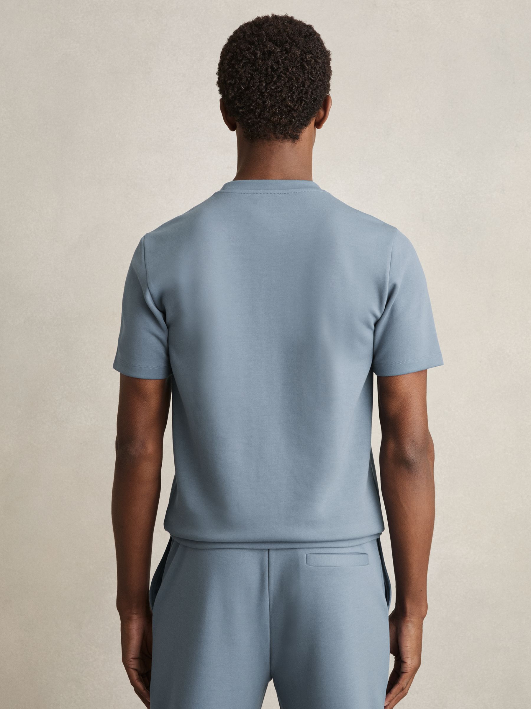 Interlock Jersey Crew Neck T-Shirt in Airforce Blue - Image 5 of 6