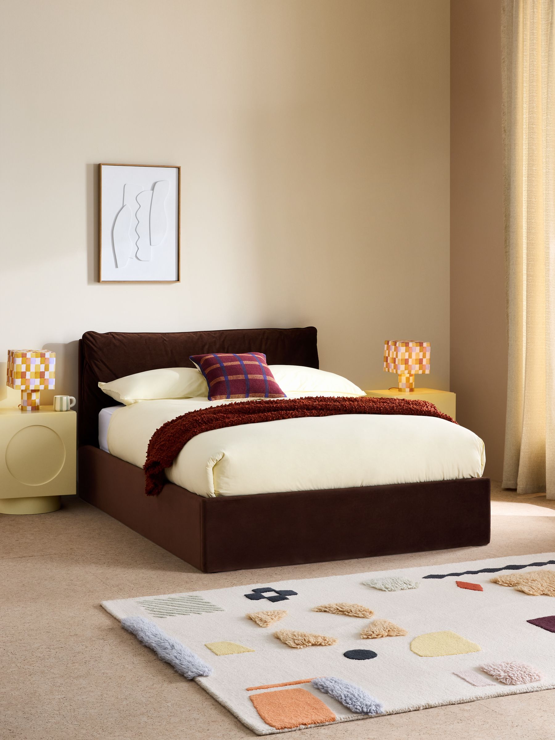 Chocolate Brown Velvet Ottoman Storage Bed Harlow Bed - Image 1 of 5