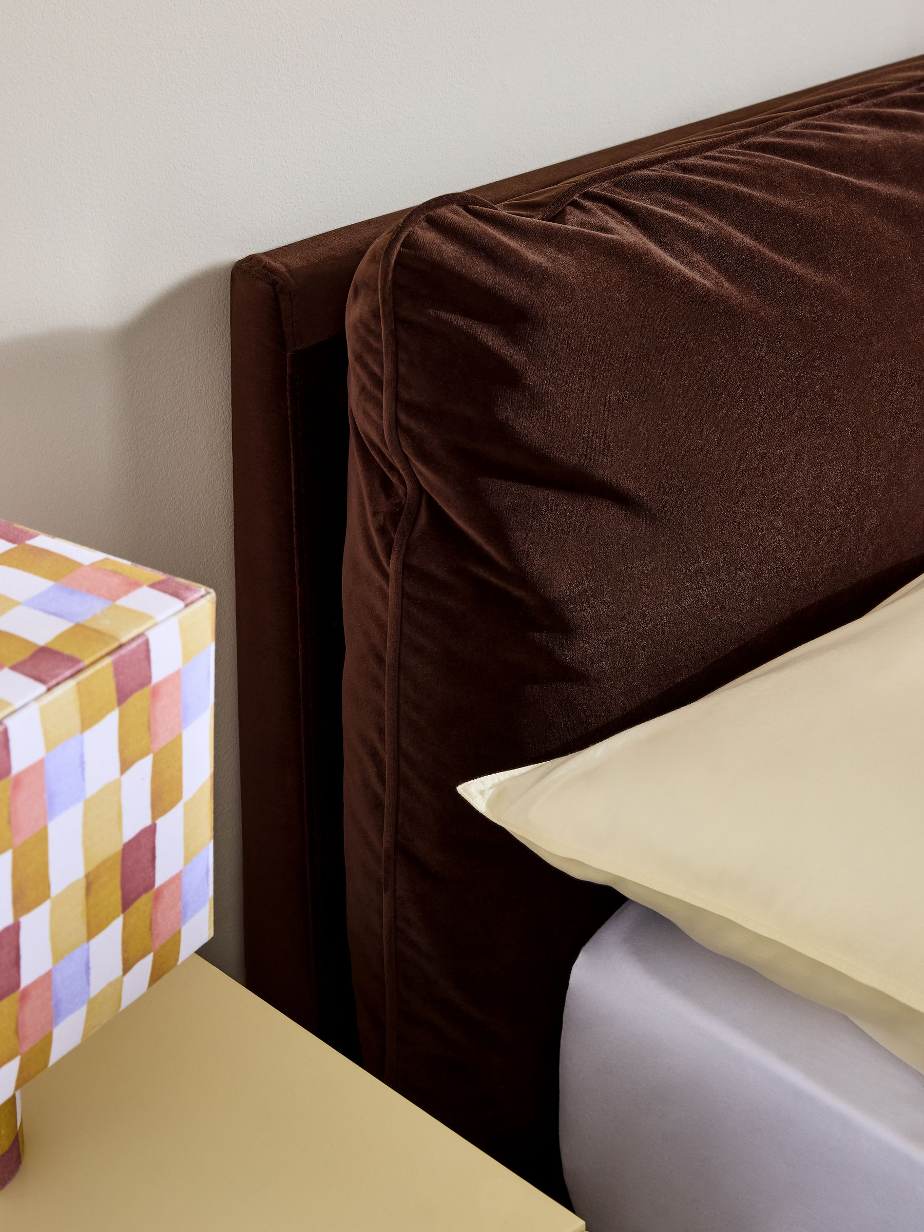 Chocolate Brown Velvet Ottoman Storage Bed Harlow Bed - Image 2 of 5