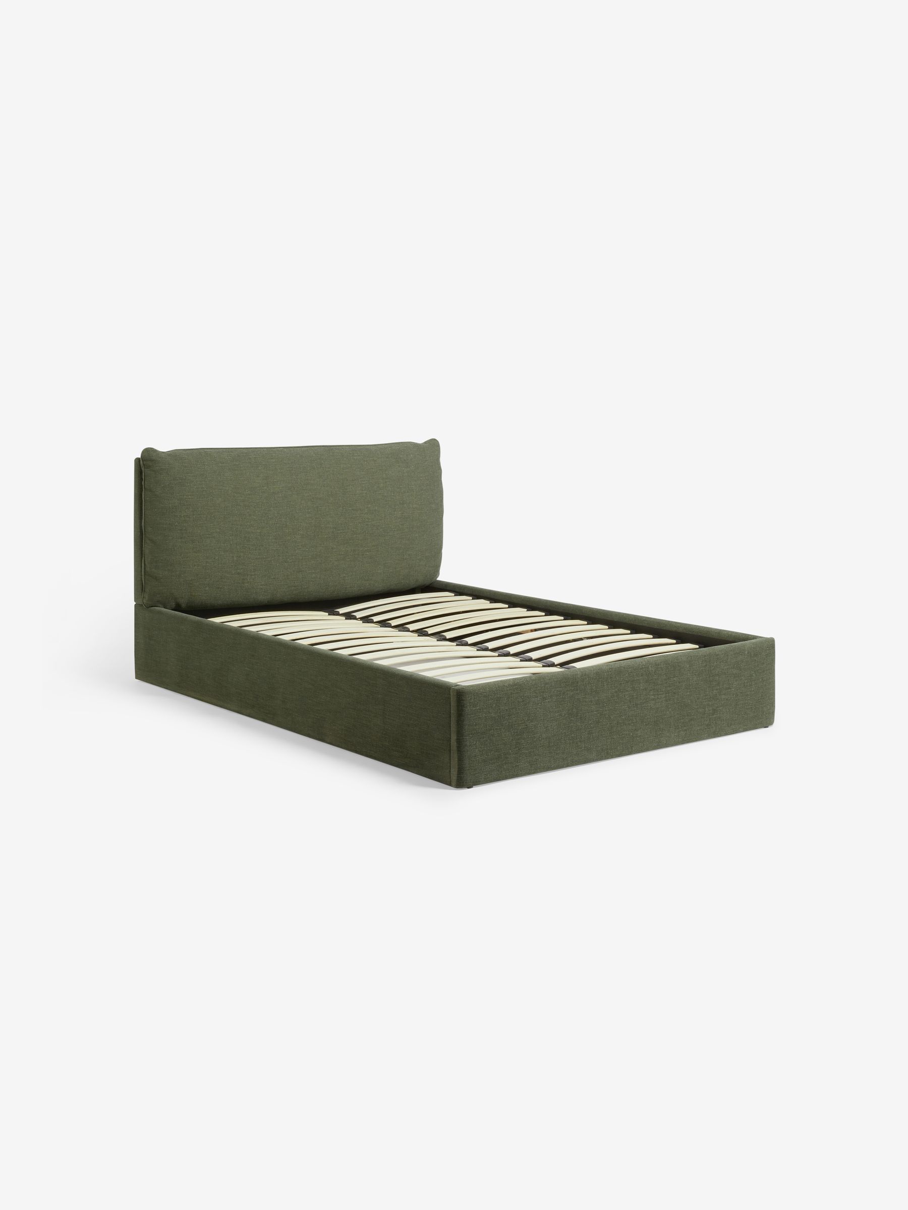 Harlow Ottoman Storage Bed Frame in Soft Touch Boucle Forest Green - Image 4 of 5