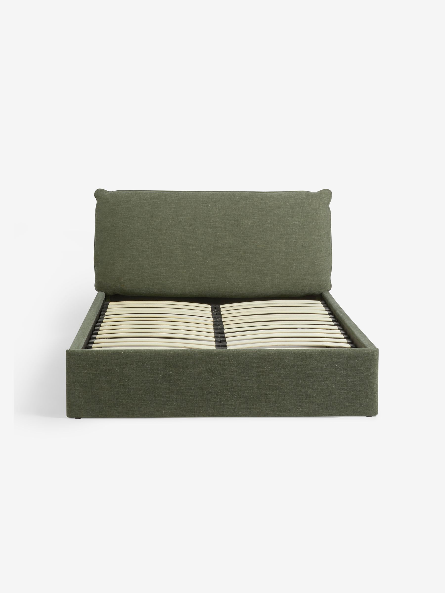 Harlow Ottoman Storage Bed Frame in Soft Touch Boucle Forest Green - Image 5 of 5