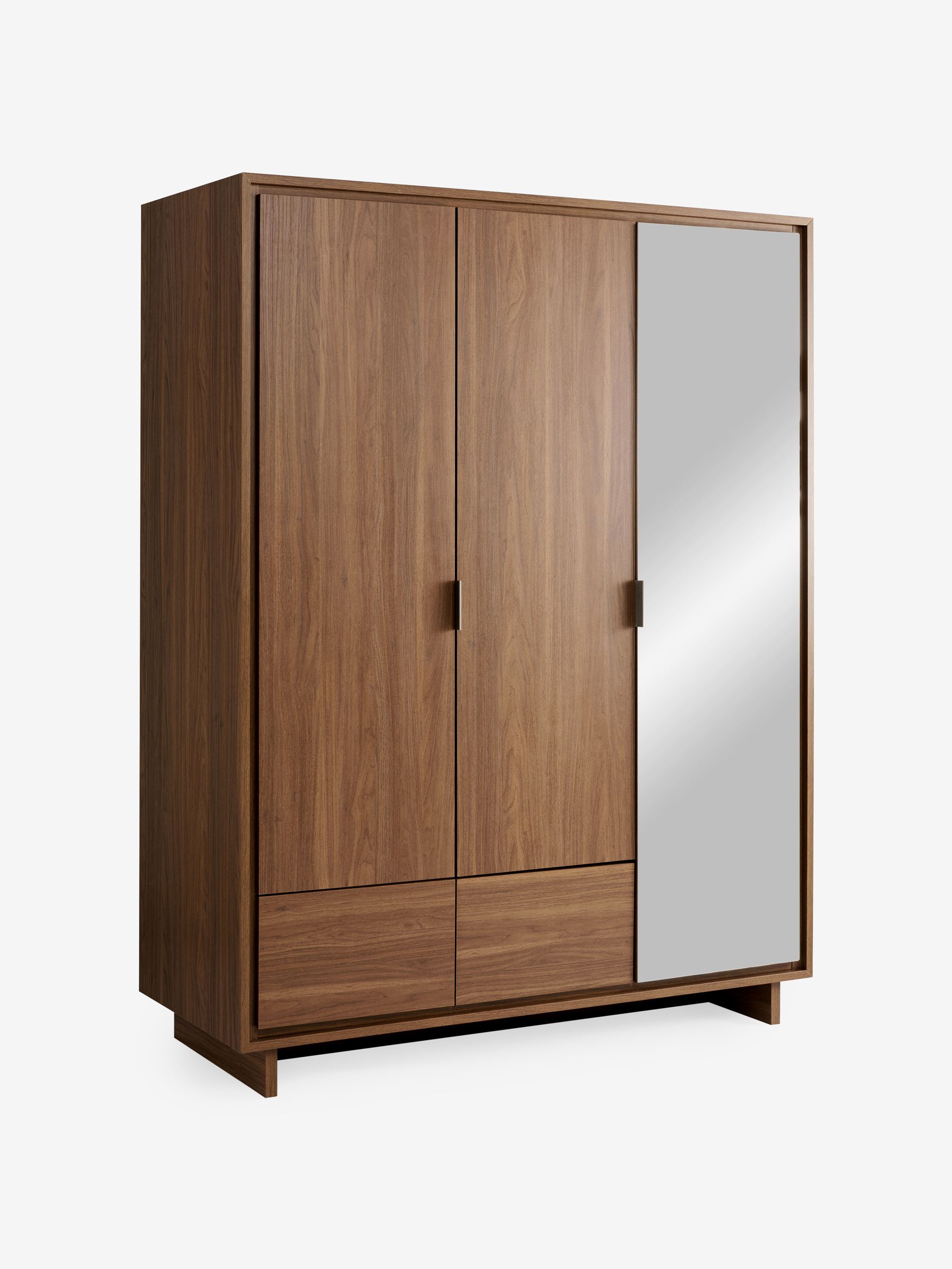Kaci Mirror Triple Wardrobe in Dark Walnut Effect - Image 2 of 6 Kaci Mirror Triple Wardrobe in Dark Walnut Effect - Image 2 of 6
